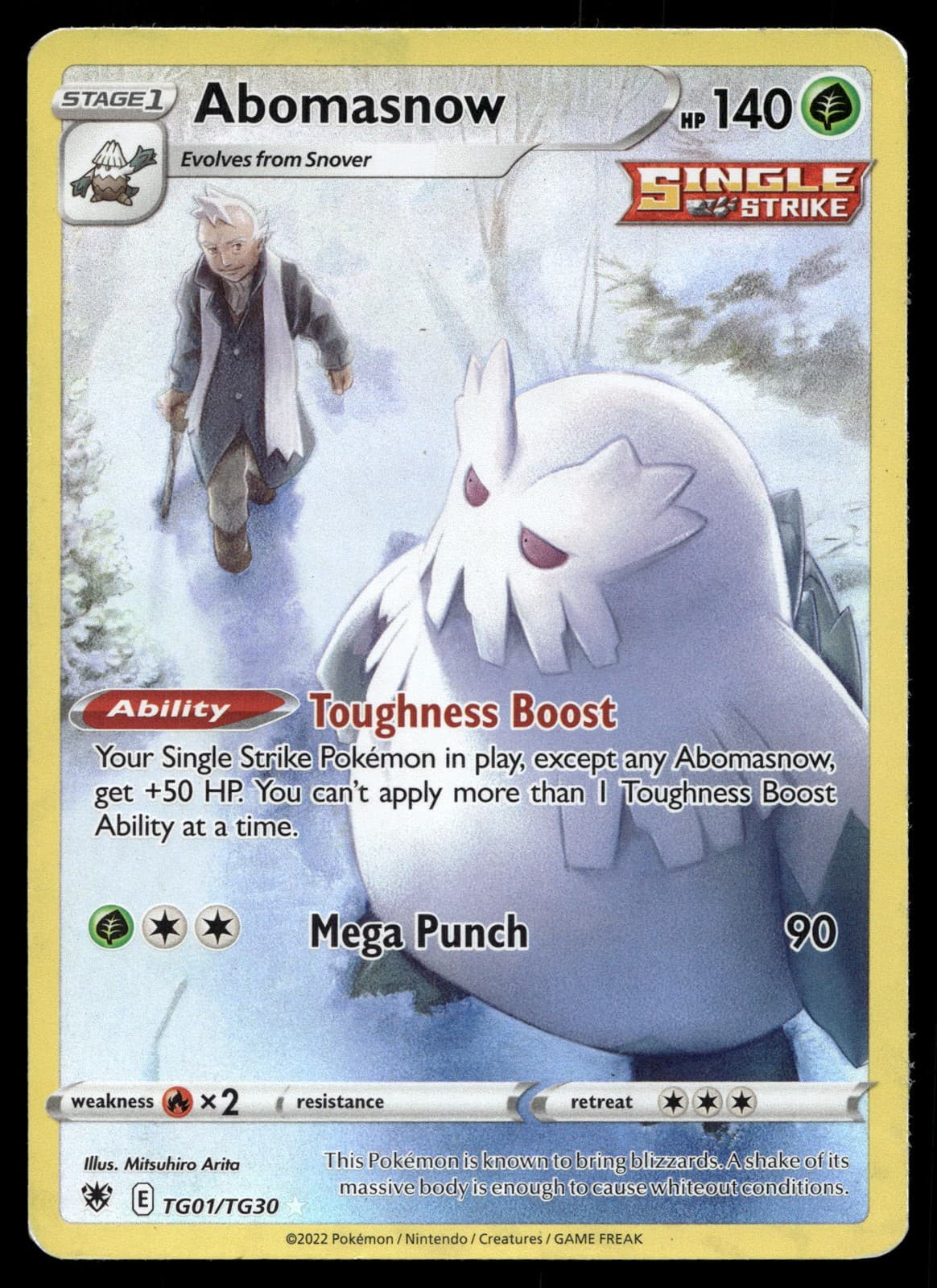 ABOMASNOW TG01/TG30 Holo HP Astral Radiance TRAINER GALLERY Pokemon TCG CREASE