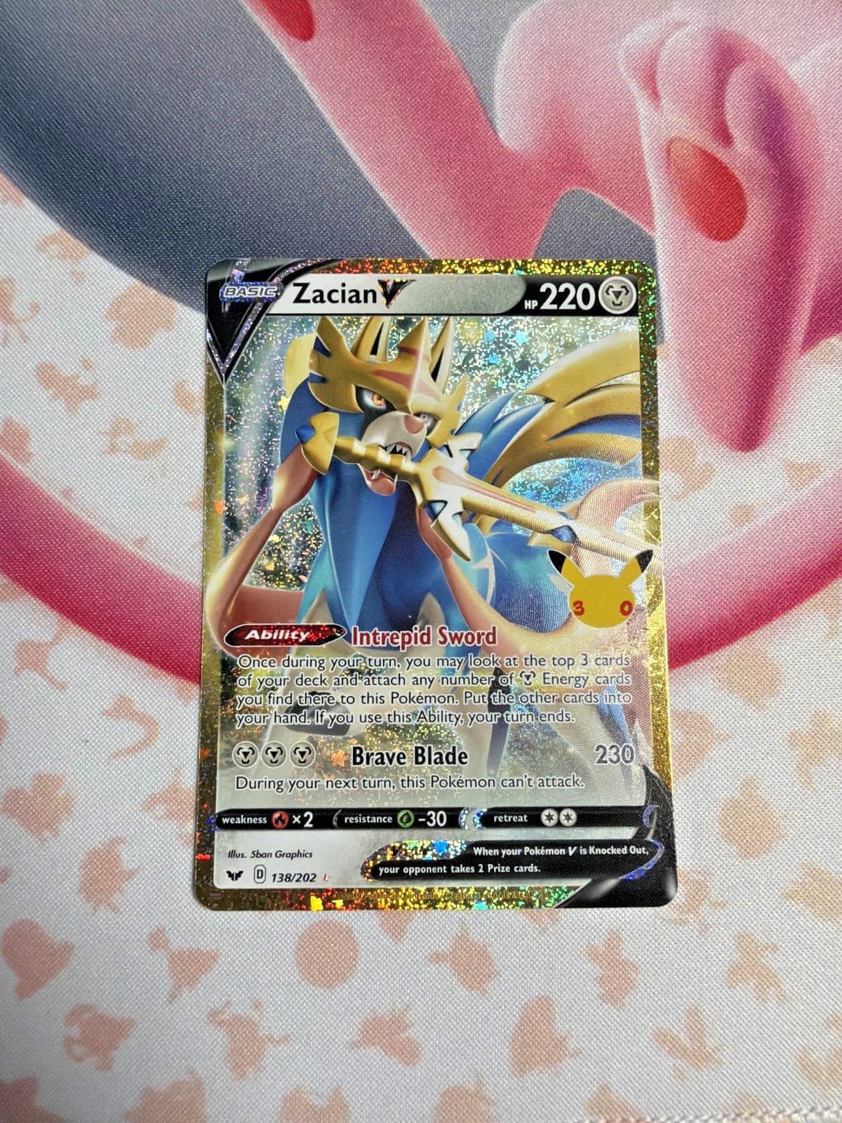 Zacian V 138/202 ME: 30th Celebration Classic Collection Pokemon TCG