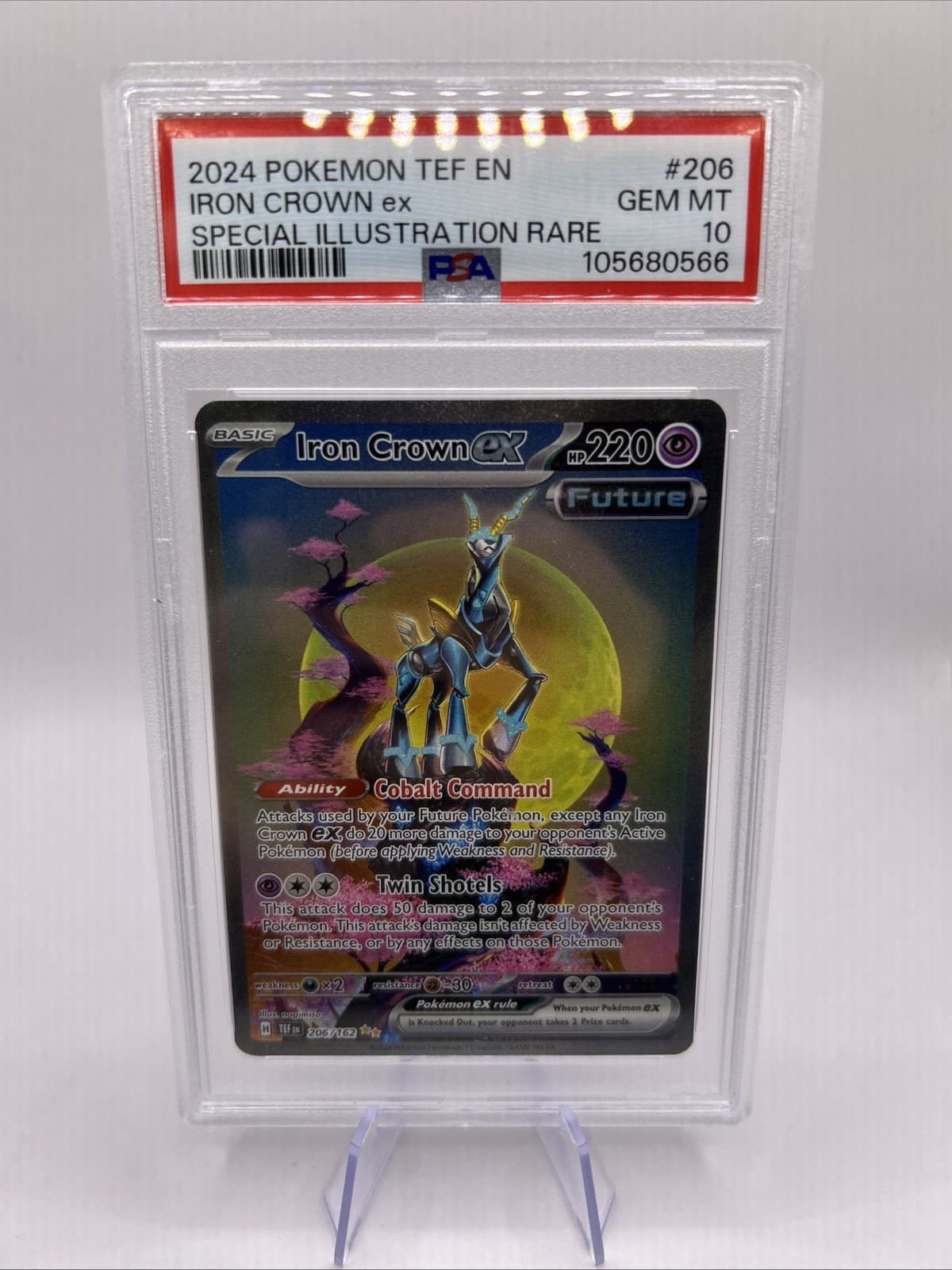 2024 Pokemon TEF EN Iron Crown EX #206 Temporal Forces PSA 10 GEM MT