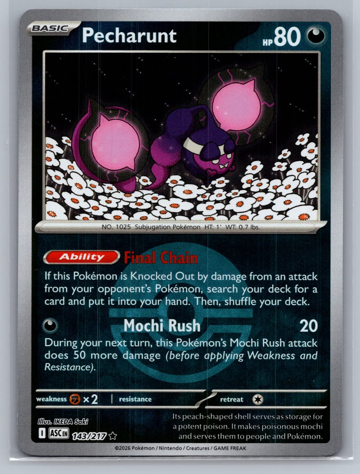 Pecharunt 143/217 Ascended Heroes Reverse Holo Pokemon TCG NM — photo 1 of 2
