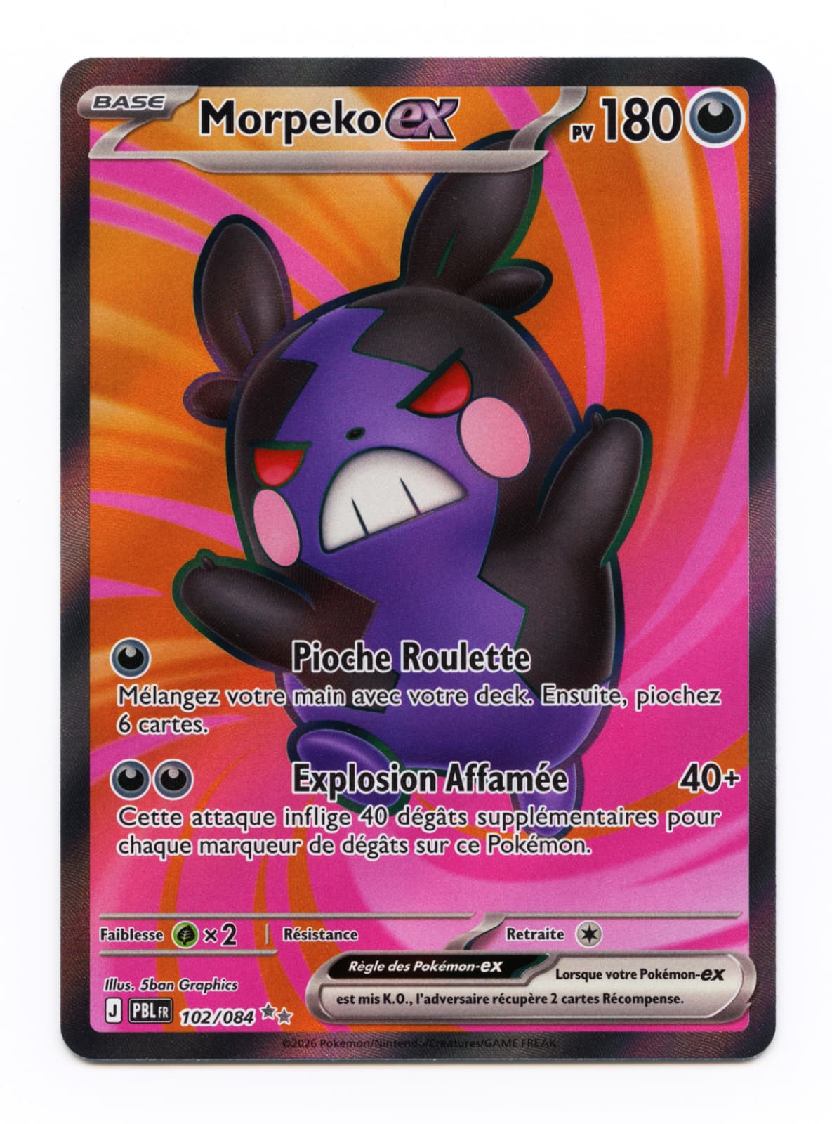 Pokémon JCC Morpeko EX 102/084 FR Nuit noire PBL (2)