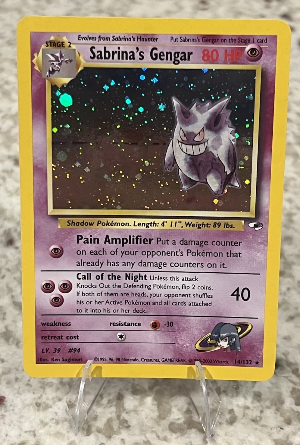 Sabrina's Gengar 14/132 Gym Heroes Holo Pokemon TCG Near Mint NM SEE DESCRIPTION