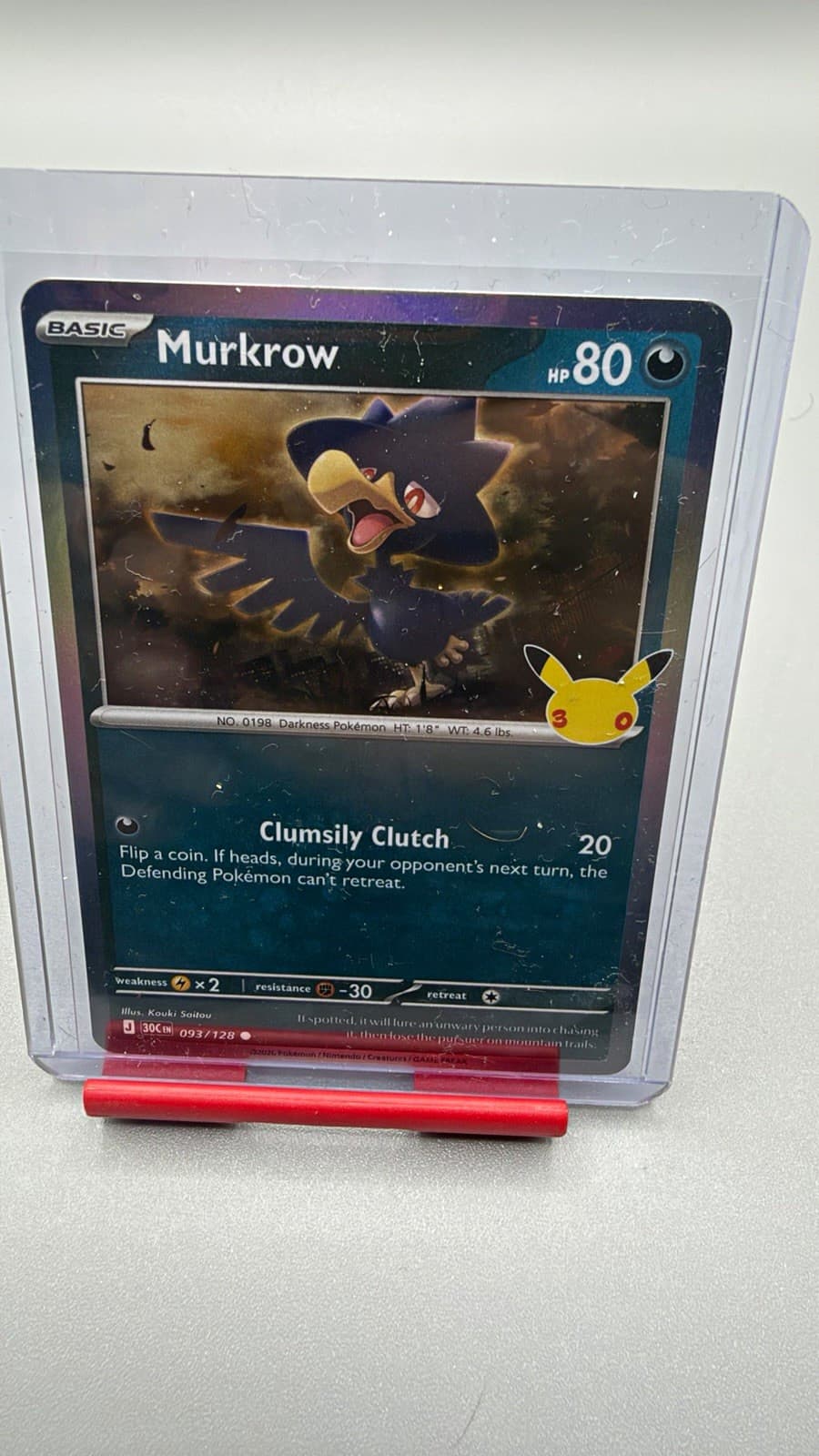The Pokémon Company Pokémon TCG Murkrow 093/128 30th Anniversary Holo rare