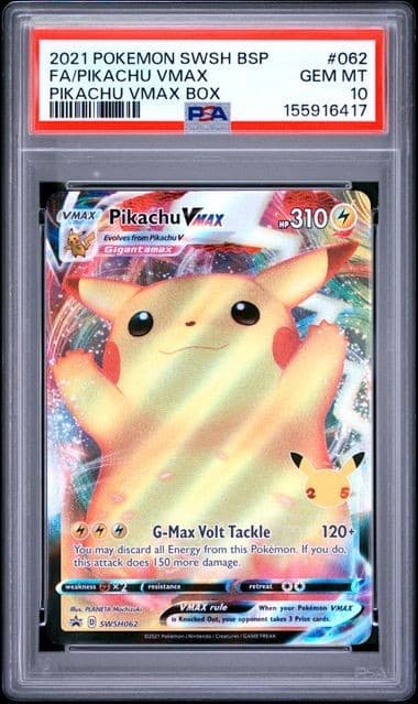 PSA 10 PIKACHU VMAX SWSH062 CELEBRATIONS BLACK STAR PROMO POKEMON GEM MINT