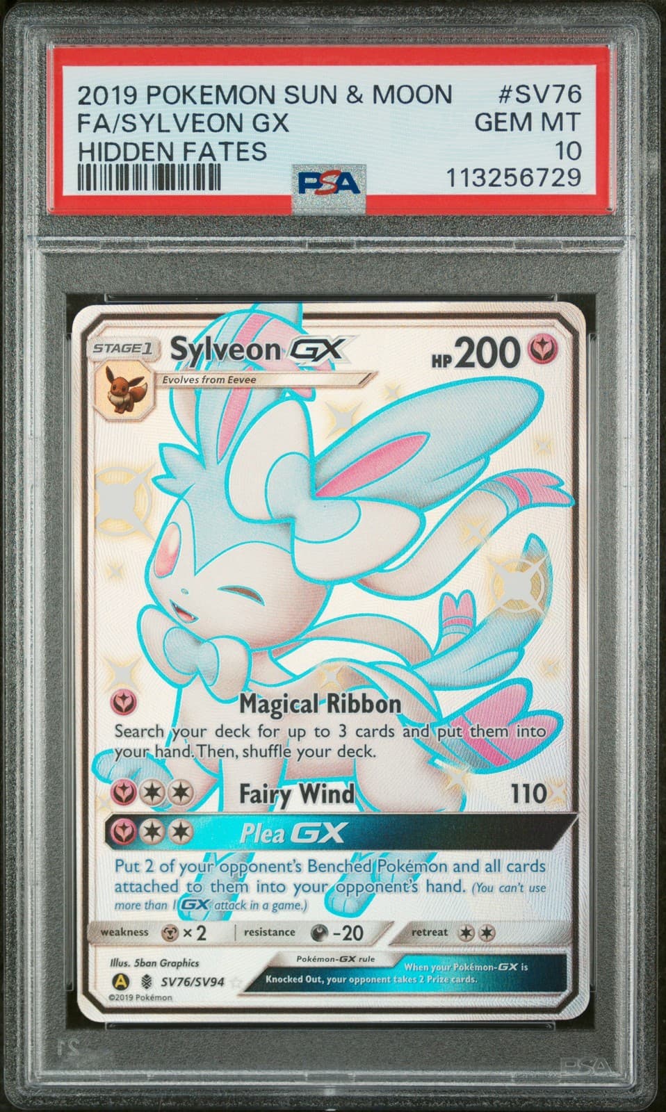Sylveon Gx SV76/SV94 Hidden Fates Pokemon PSA 10