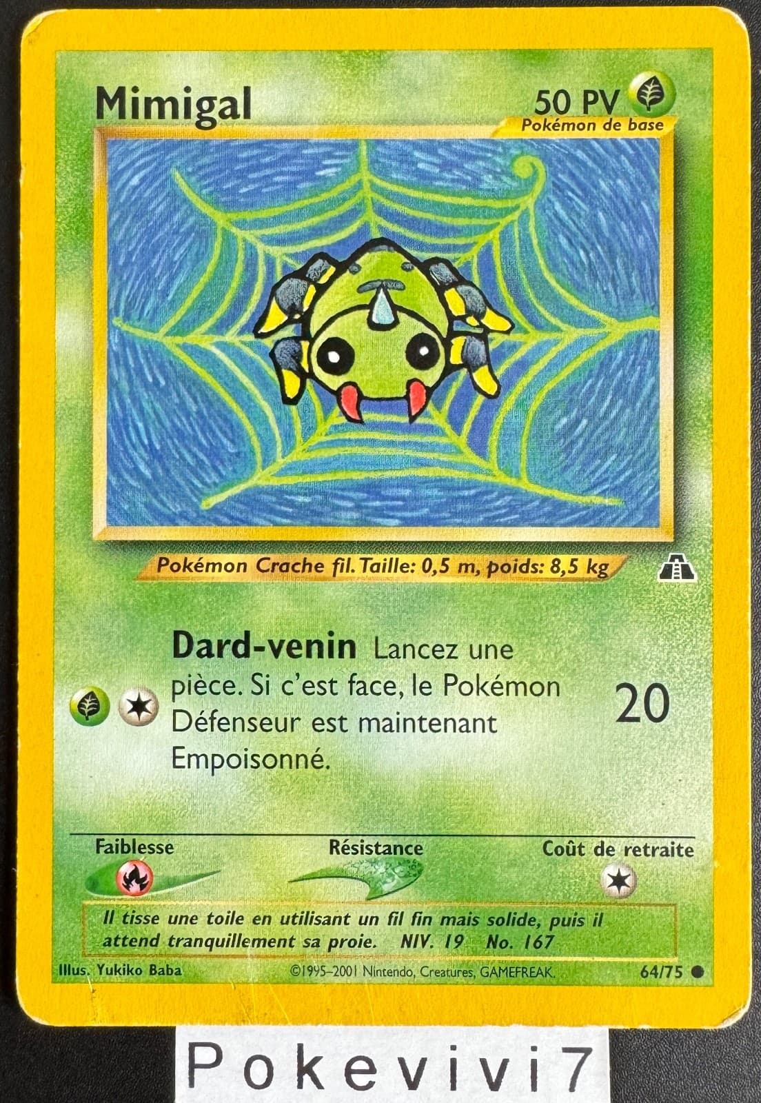 Carte Pokemon MIMIGAL 64/75 Commune NEO DISCOVERY Wizards FR OCCASION
