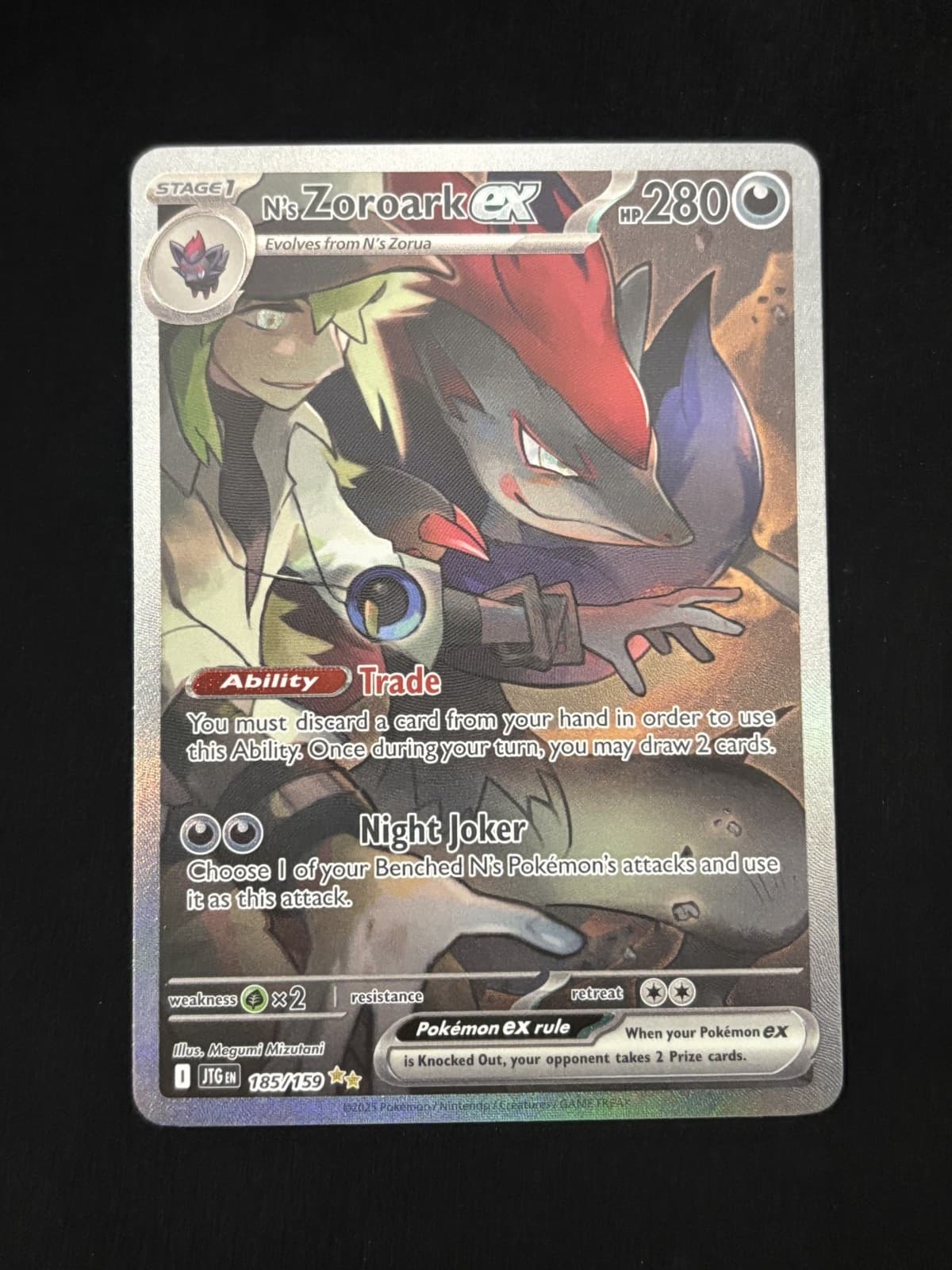 N's Zoroark ex 185/159 Sv09: Journey Together Holo Pokémon TCG - NM