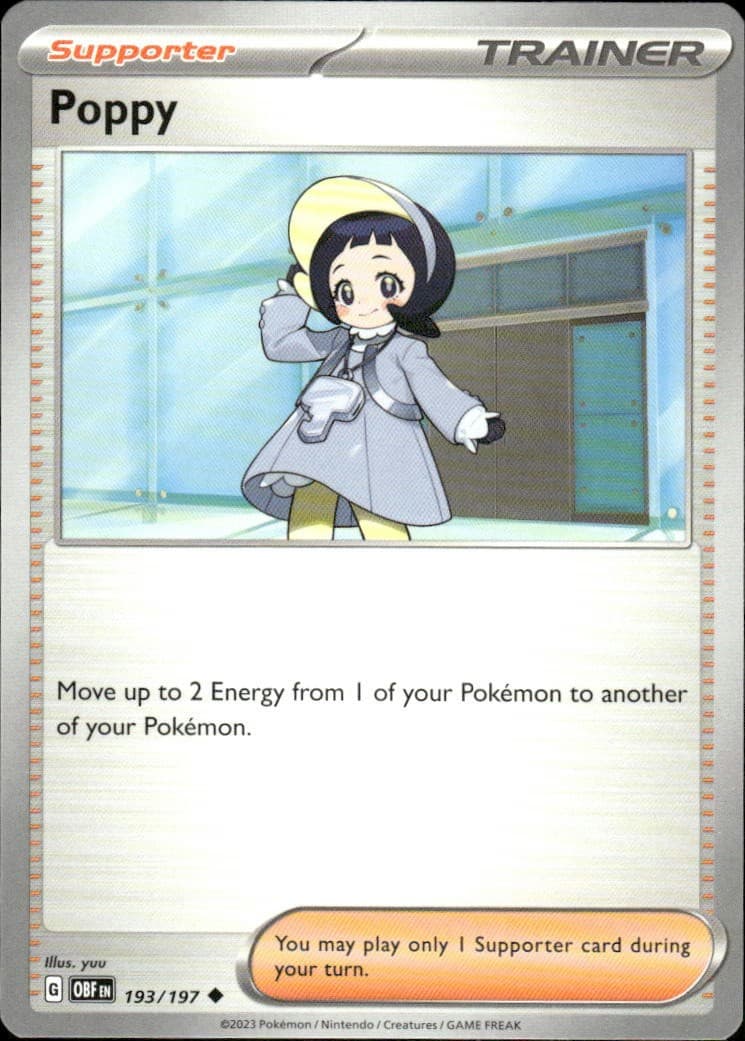 Poppy Obsidian Flames 193/197 Uncommon Pokémon — English NM