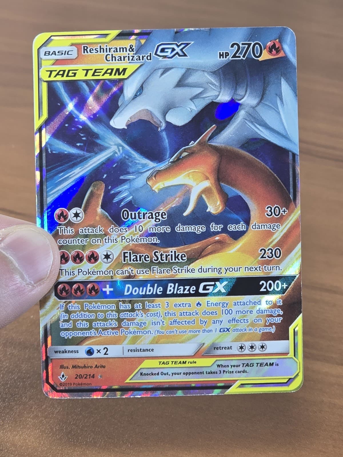 Pokemon TCG Reshiram & Charizard GX 20/214 Sm-Unbroken Bonds Holo MP