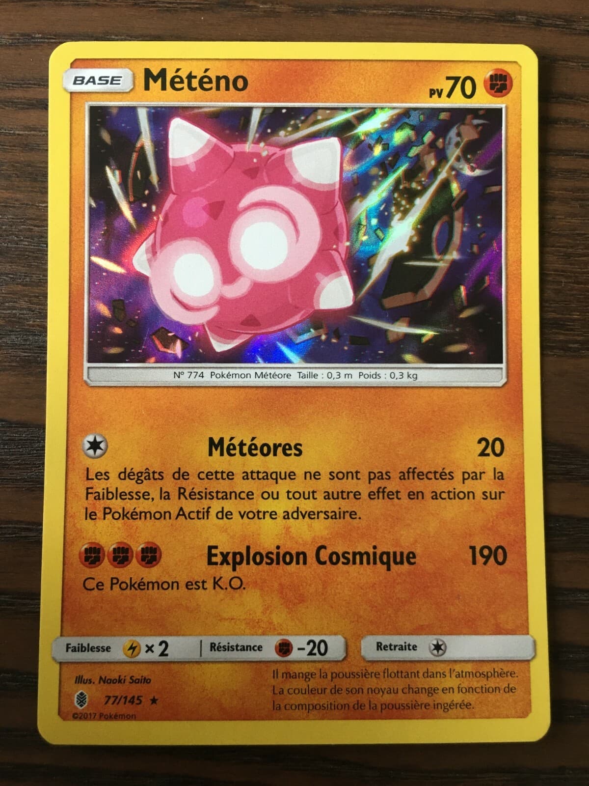 Carte Pokémon HOLO Météno 77/145 SL2 Soleil Lune Gardiens Ascendants FR NEUF