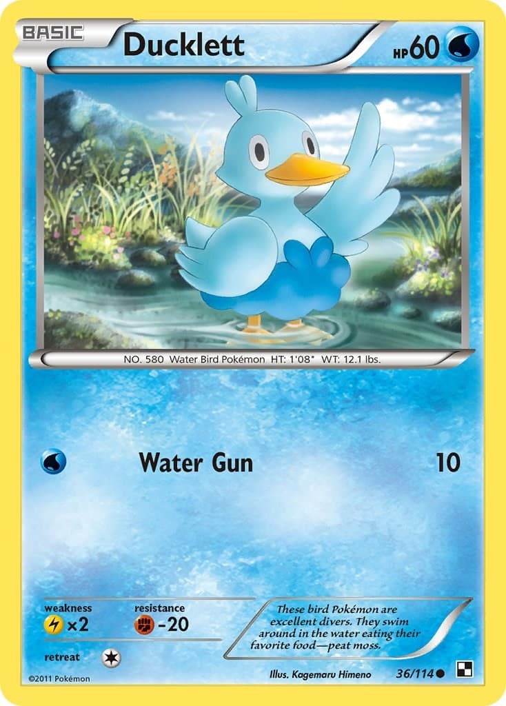 Ducklett 36/114 Black and White Pokemon NM