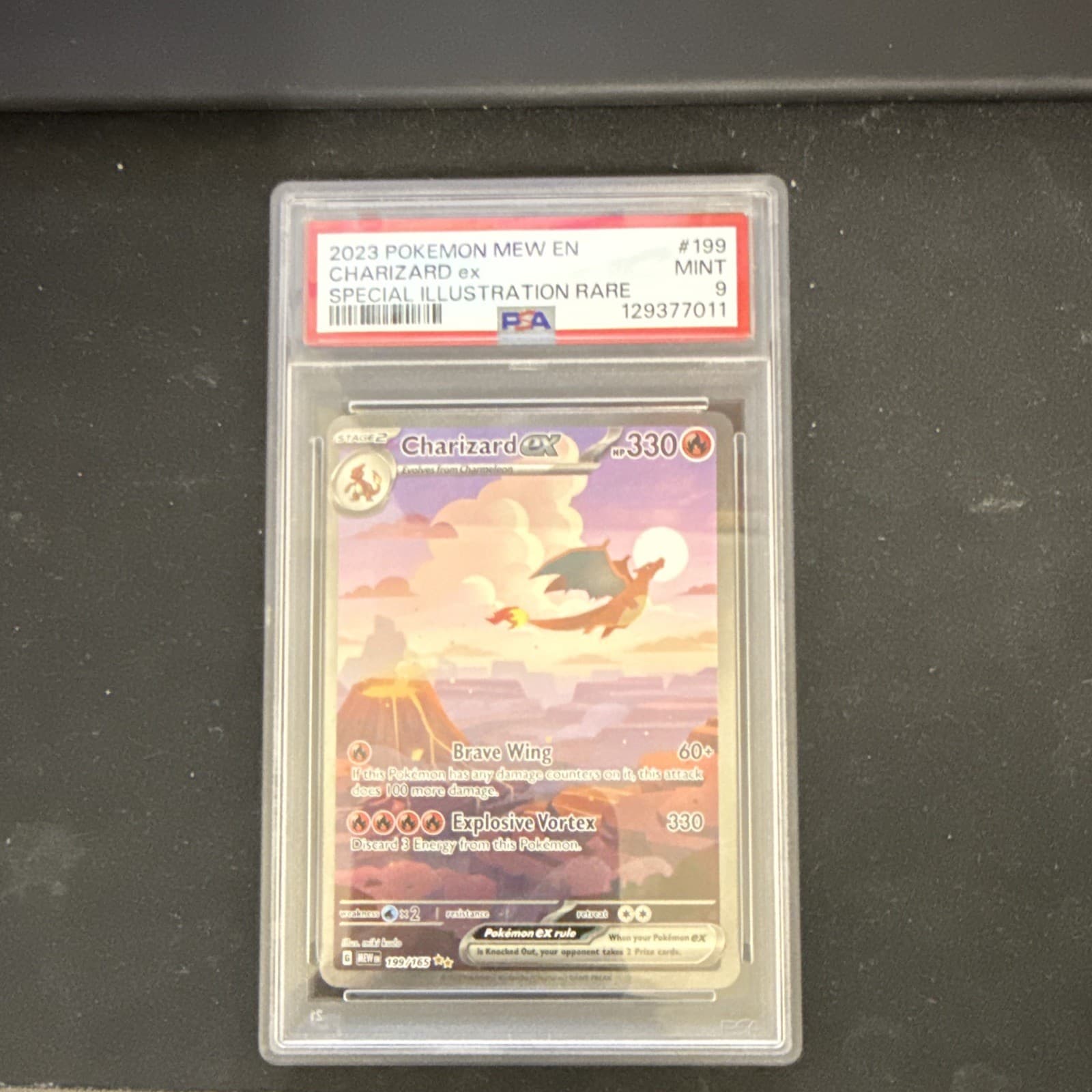 Pokemon Charizard ex 199/165 SV 151 Special Illustration Rare Holo PSA 9 EN 2023