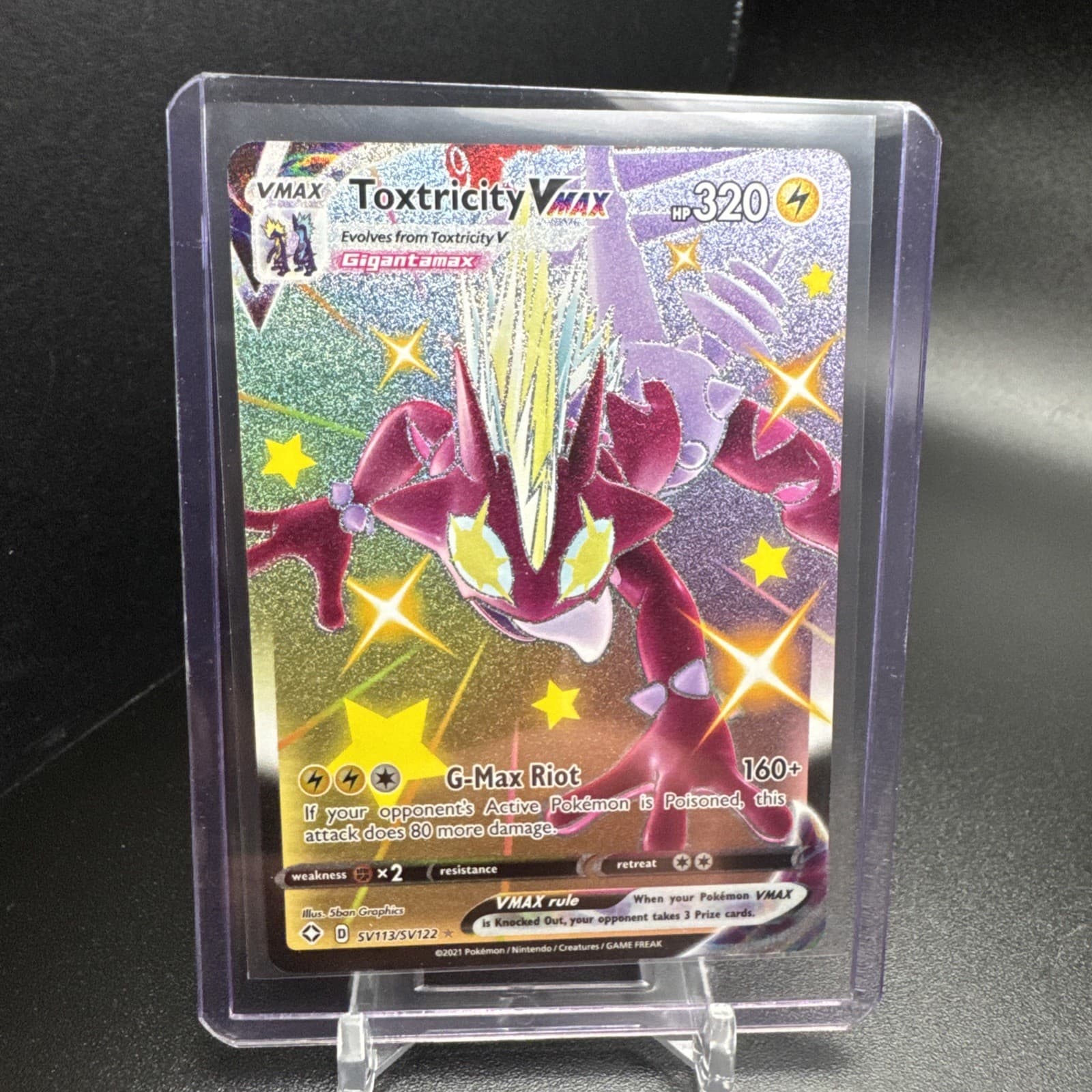 Pokemon Toxtricity VMAX SV113/SV122 Shiny Vault Shining Fates Near Mint