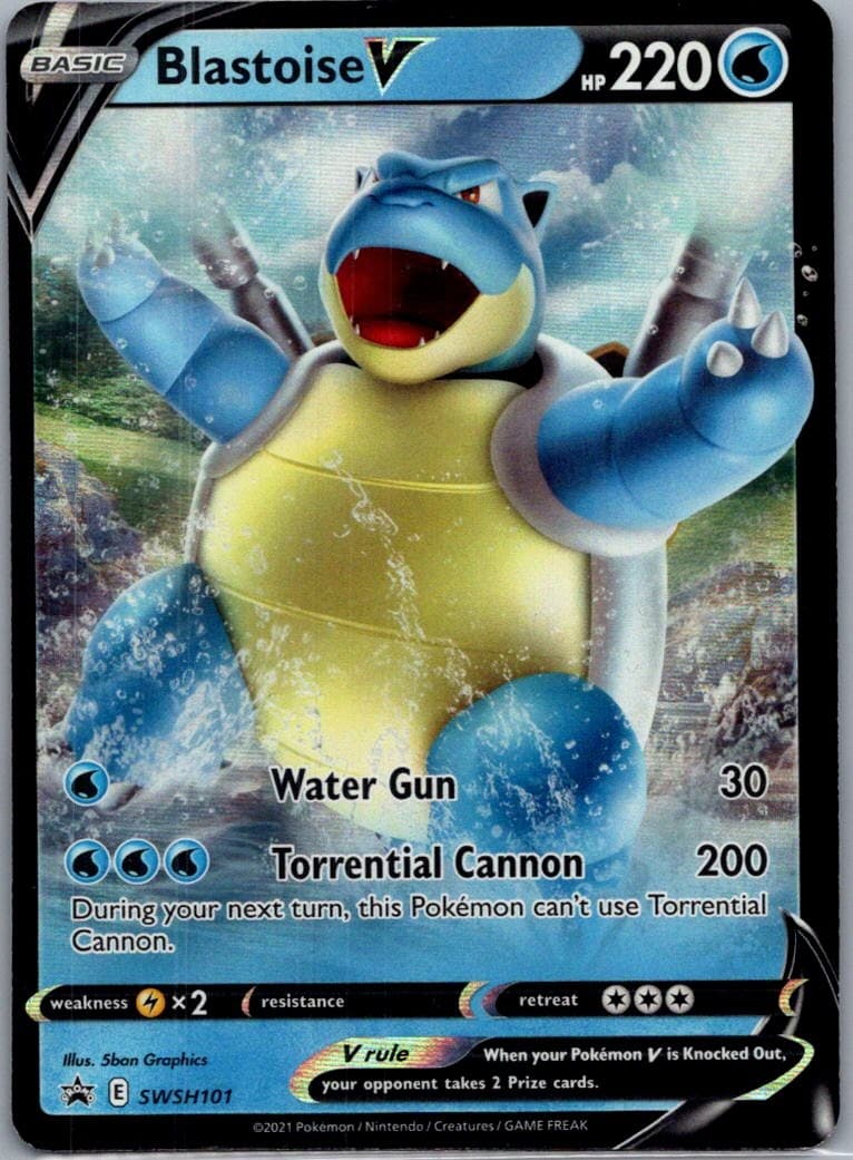 Blastoise V SWSH101 Holo Promo Sword & Shield Promo Pokemon Lightly Played