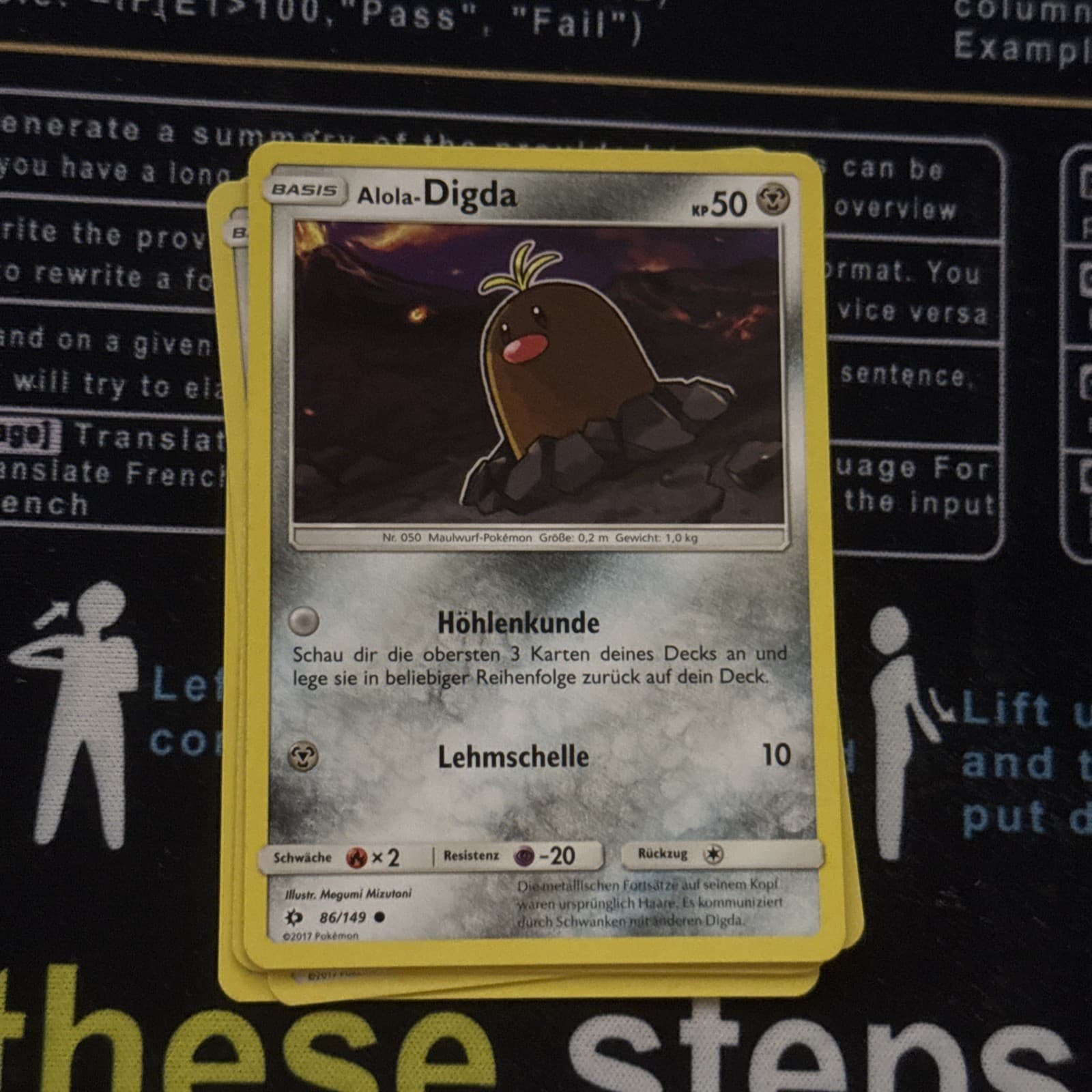 Pokemon Karte TCG Trading Card Sonne und Mond Nr. 86/149 Alola-Digda deutsch