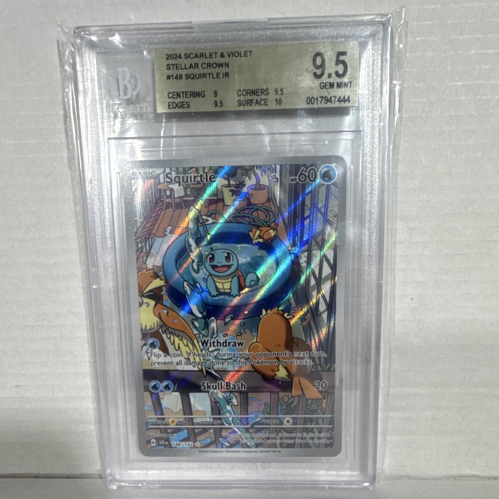 The Pokemon Company Squirtle 148/142 Stellar Crown IR Holo EN BGS 9.5 60HP