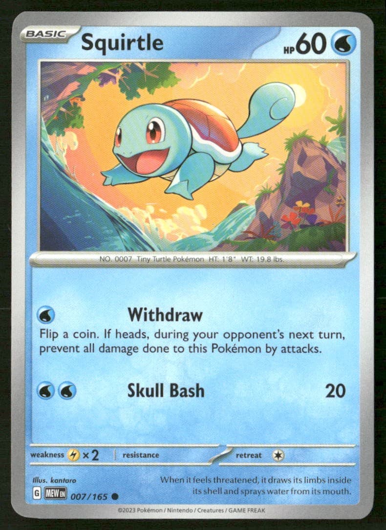 Squirtle 007/165 Common 151 Pokemon Near Mint