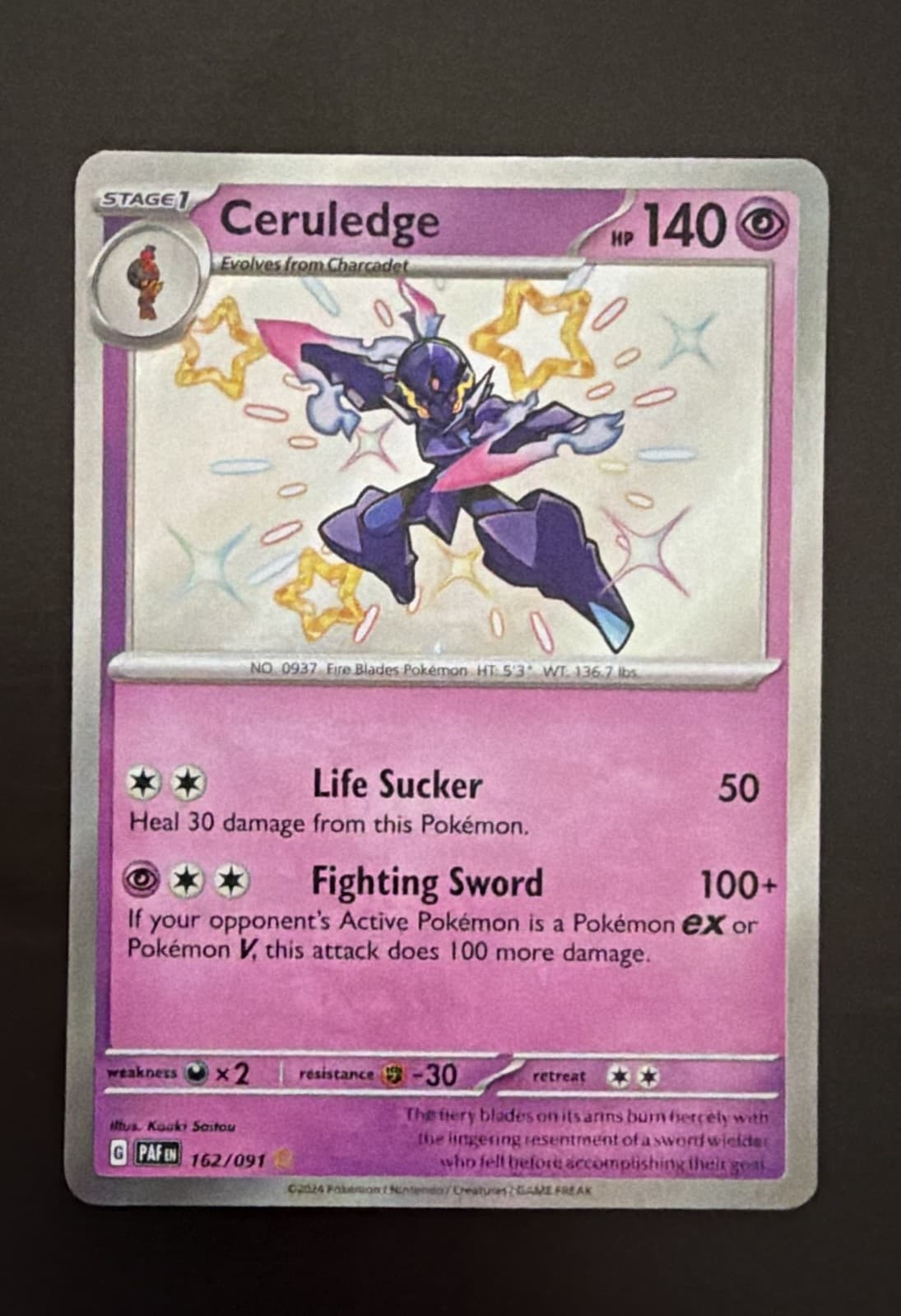Ceruledge 162/091 SV: Paldean Fates Holo