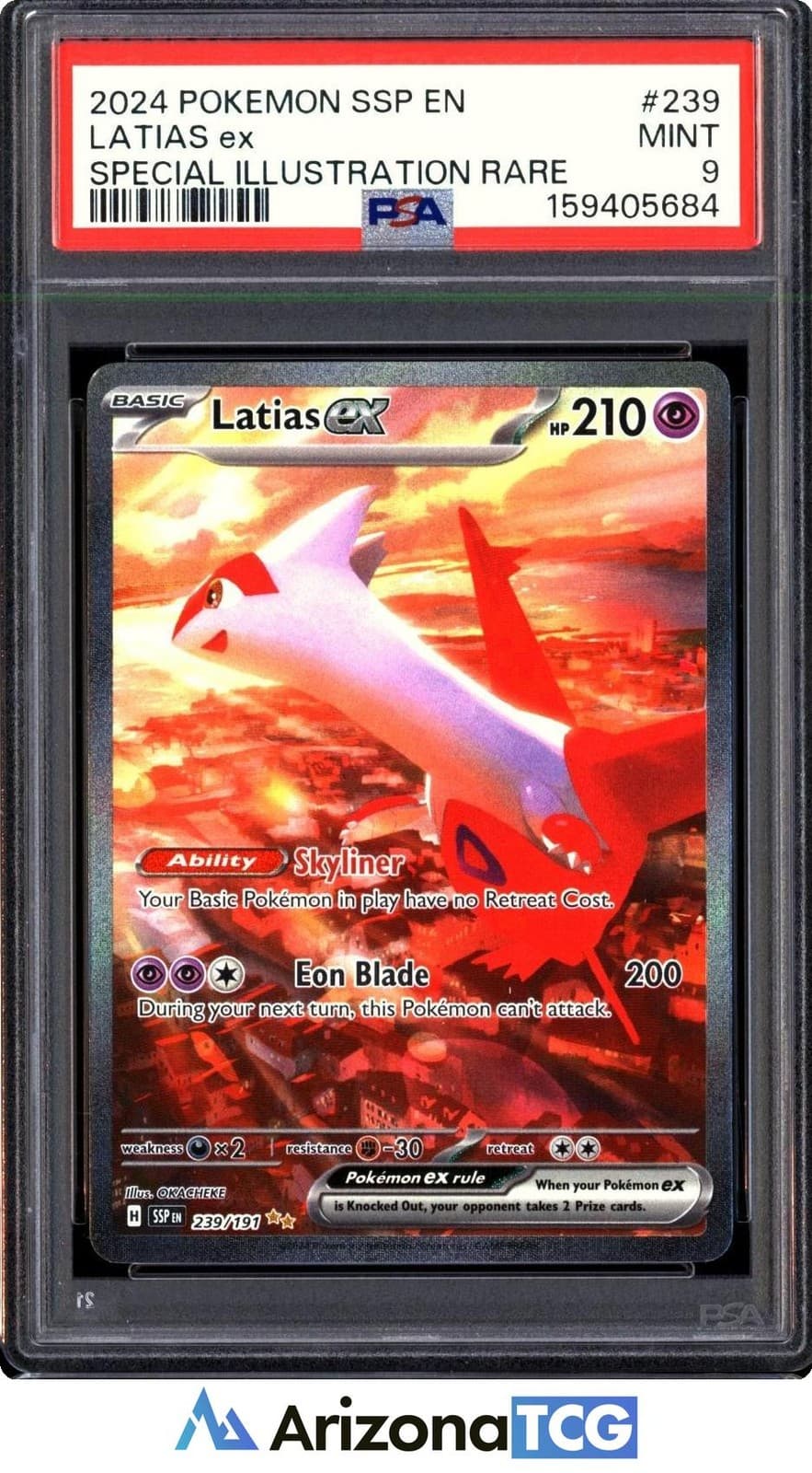 Pokemon 2024 Latias ex 239/191 Special Illustration Rare Surging Sparks PSA 9
