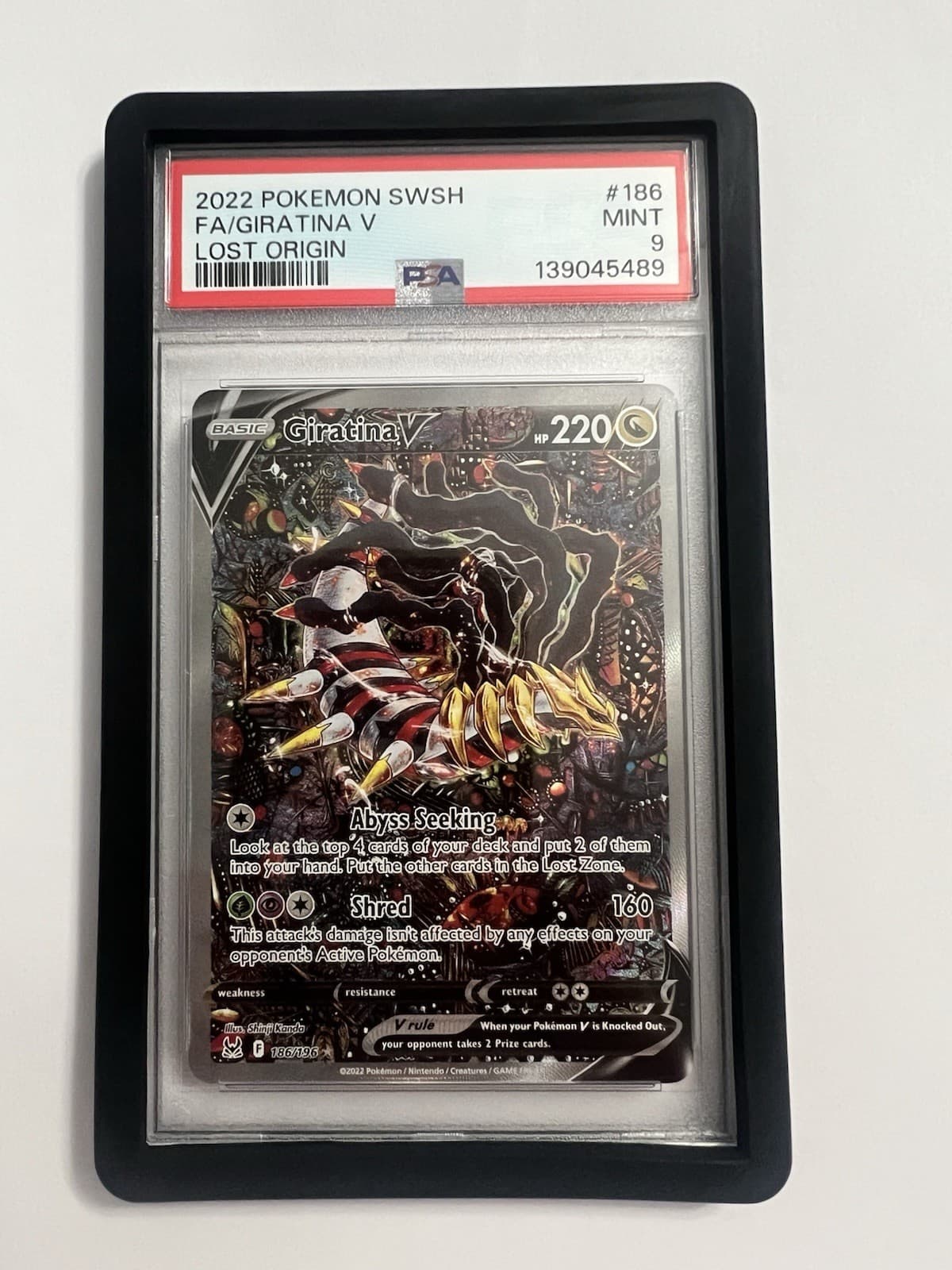 2022 Pokemon SWSH Giratina V 186/196 Lost Origin Psa 9 !
