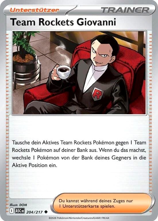 Pokémon TCG Team Rockets Giovanni Erhabene Helden ASC 204 Einzelkarte NM DE
