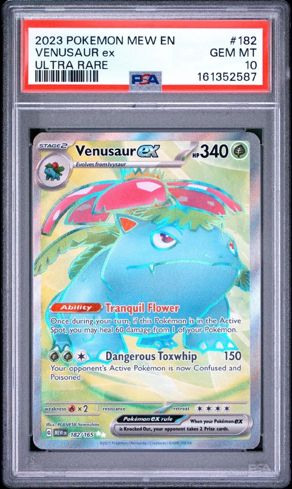 Pokemon Venusaur EX 182/165 Psa 10 Scarlet Violet 2023 Ultra Rare Full Art Holo