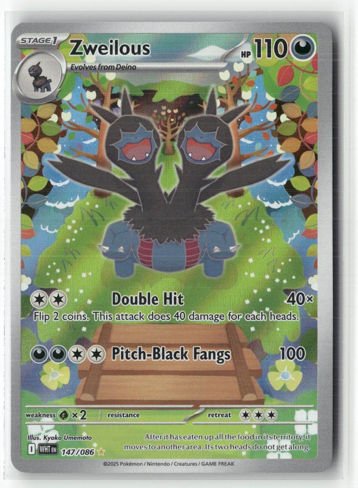 Zweilous 147/086 Holo Illustration Rare White Flare Pokemon NM