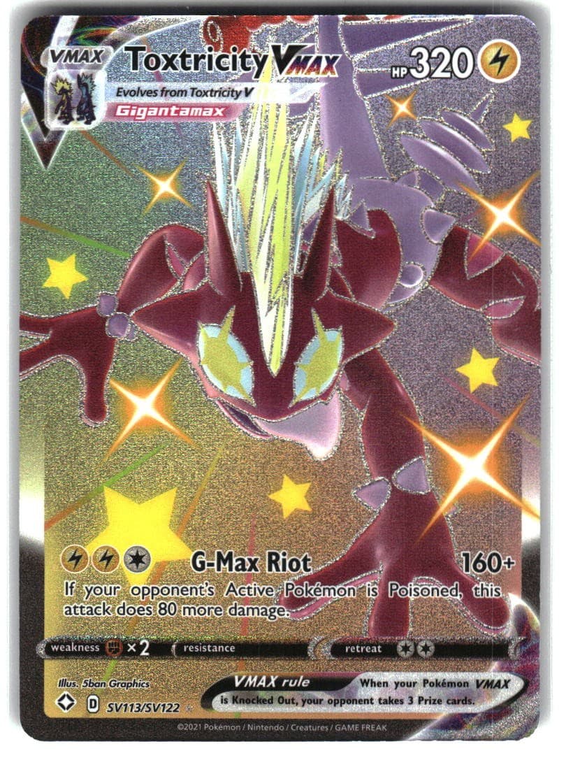 NM/M - Holo Toxtricity VMAX - SV113/SV122 SHF : Shining Fates Shiny Vault