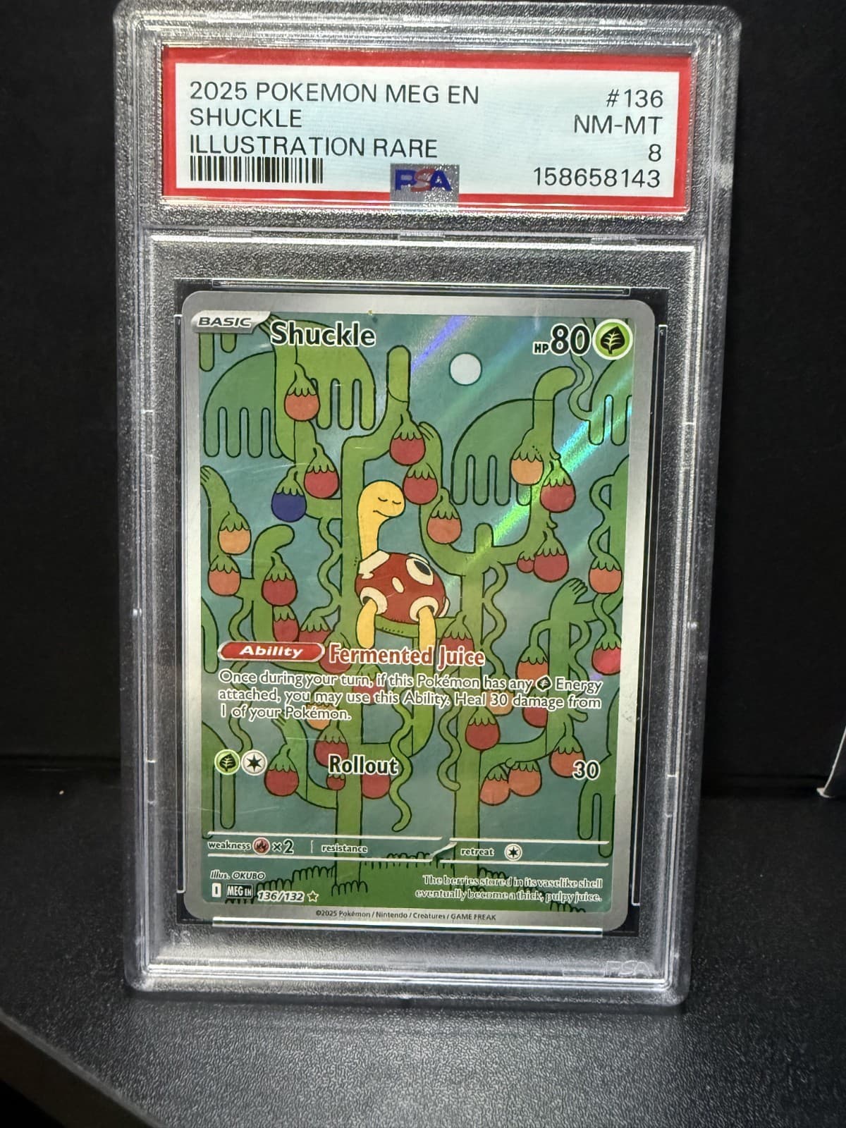 Shuckle 136/132 Me01: Mega Evolution Holo PSA 8