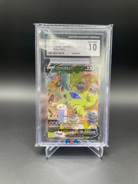 Tyranitar V 155/163 Ultra Rare Holo Battle Styles Pokemon CGC 10 Gem Mint