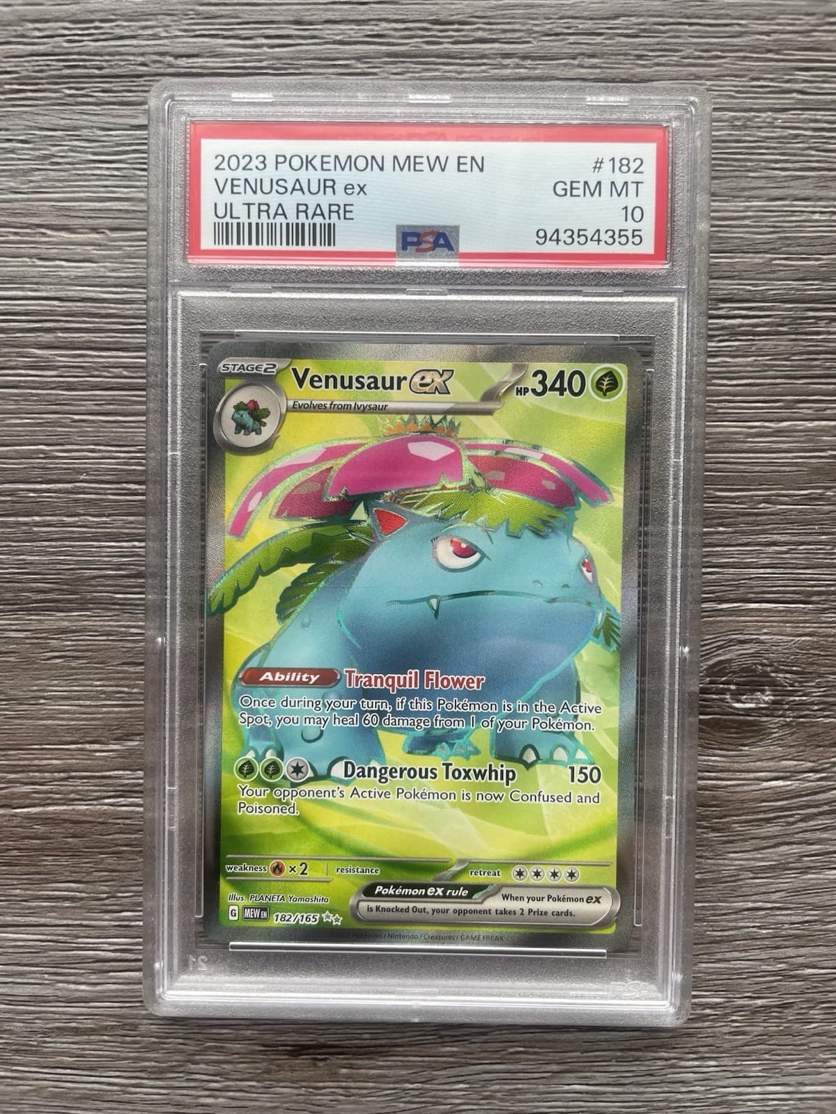 Pokemon Venusaur EX 182/165 Psa 10 Scarlet Violet 2023 Ultra Rare Full Art Holo