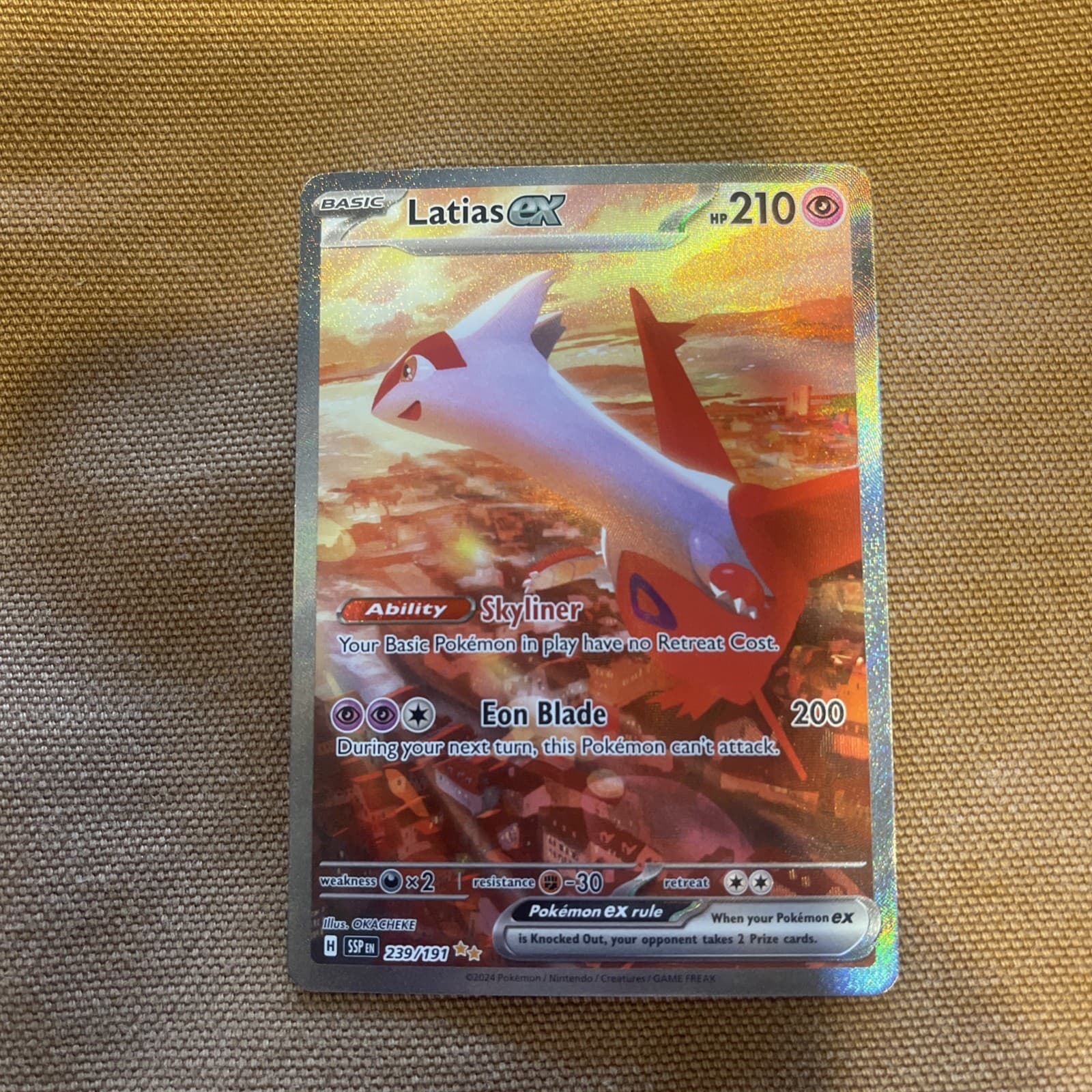 Latias ex 239/191 Sv08 Surging Sparks Full Art Holo SIR English Pokemon