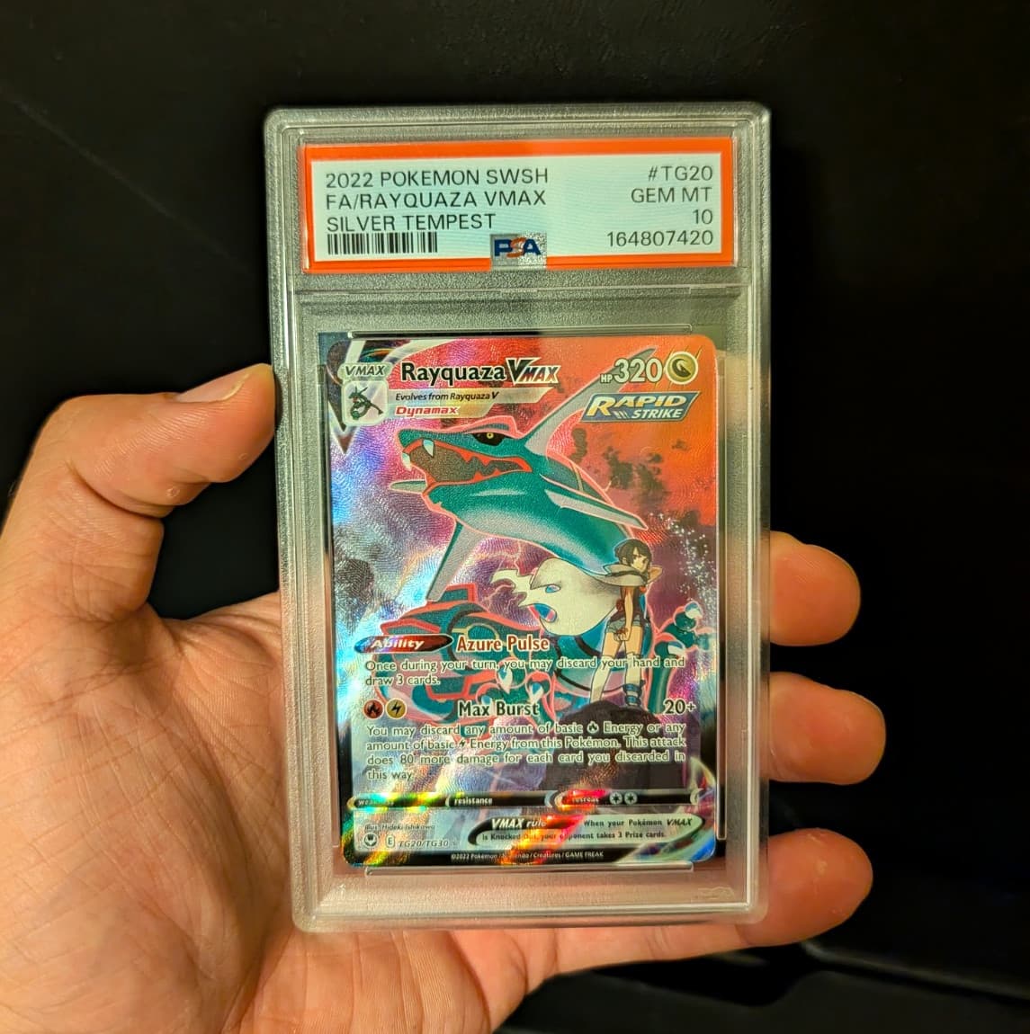 Rayquaza VMAX PSA 10 TG20/TG30 Silver Tempest Trainer Gallery Holo 2022