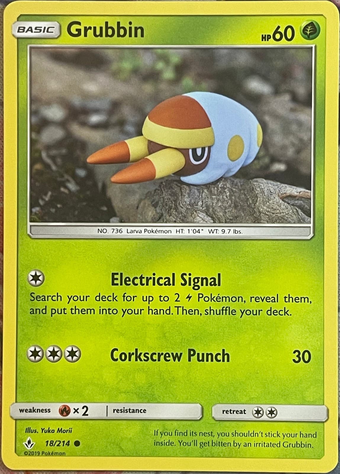 Grubbin - 18/214 - Unbroken Bonds Pokemon 2019