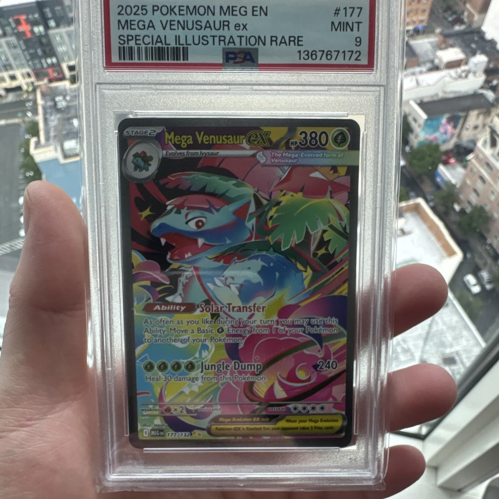 The Pokémon Company Mega Venusaur ex 177/132 ME01 SIR Holo English PSA 9