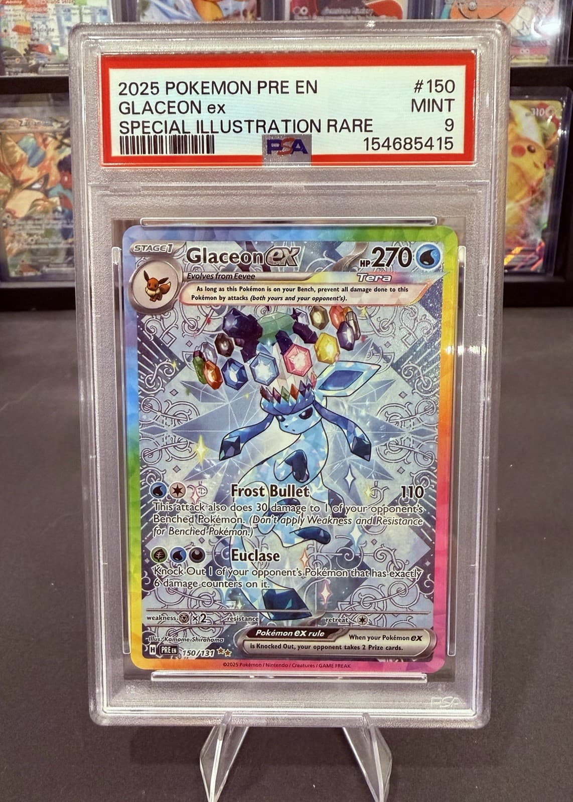 Glaceon EX 150/131 Special Illustration Rare Pokemon 2025 PSA 9