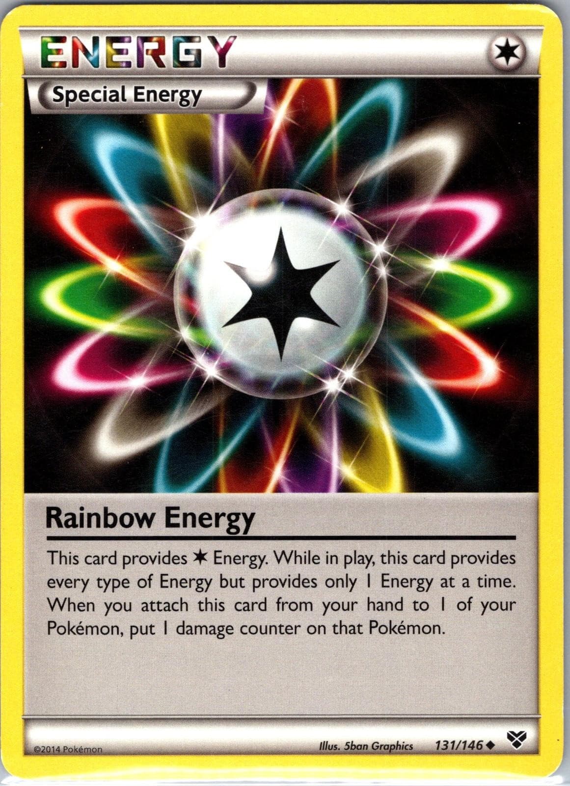 Rainbow Energy 152/162 Uncommon BREAKthrough Pokemon Moderately Played