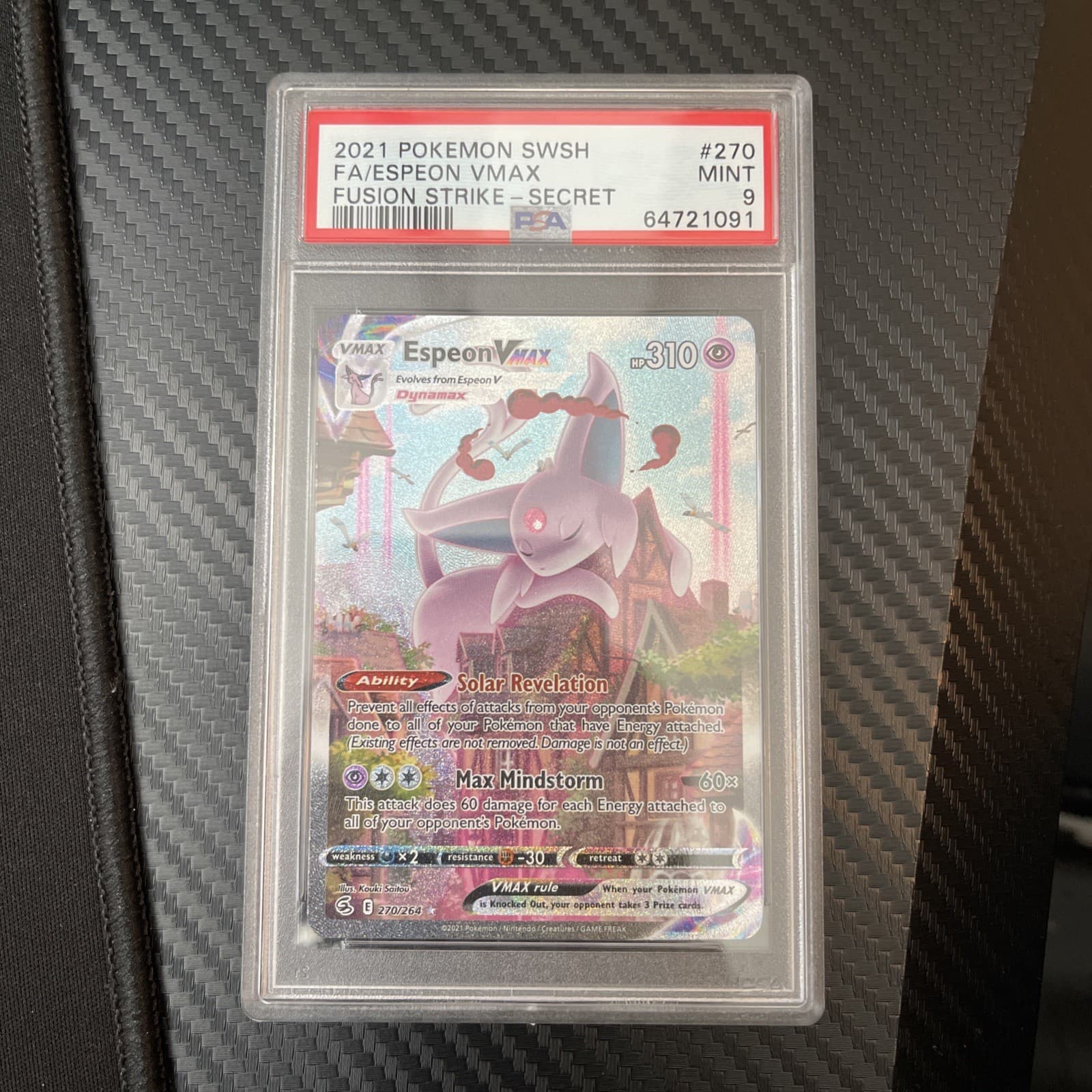 PSA 9 Espeon VMAX (Alternate Art Secret) 270/264 Swsh08: Fusion Strike Holo