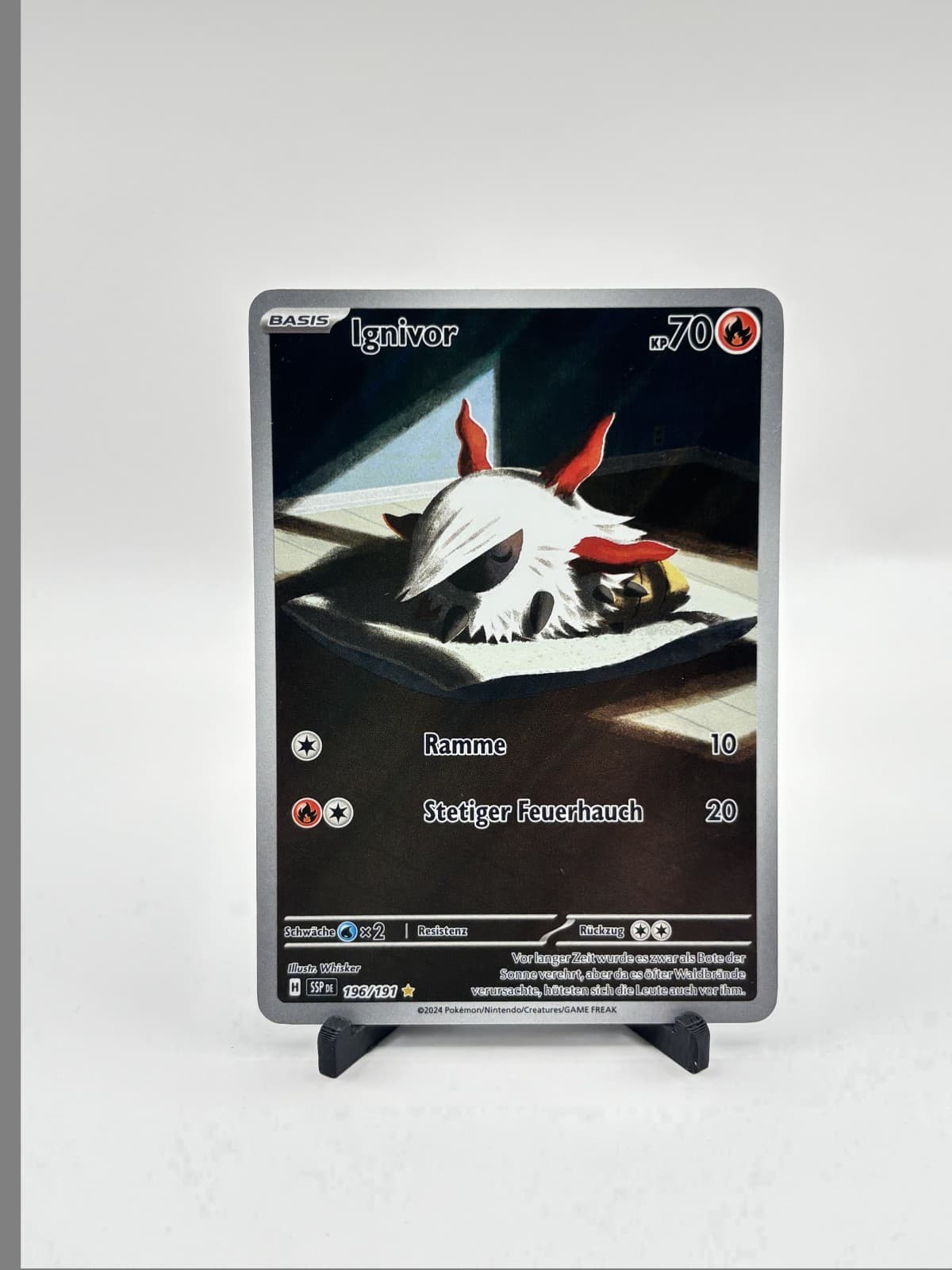 Pokémon TCG Ignivor 196/191 SSP Stürmische Funken Deutsch IR Holo Full Art Karte