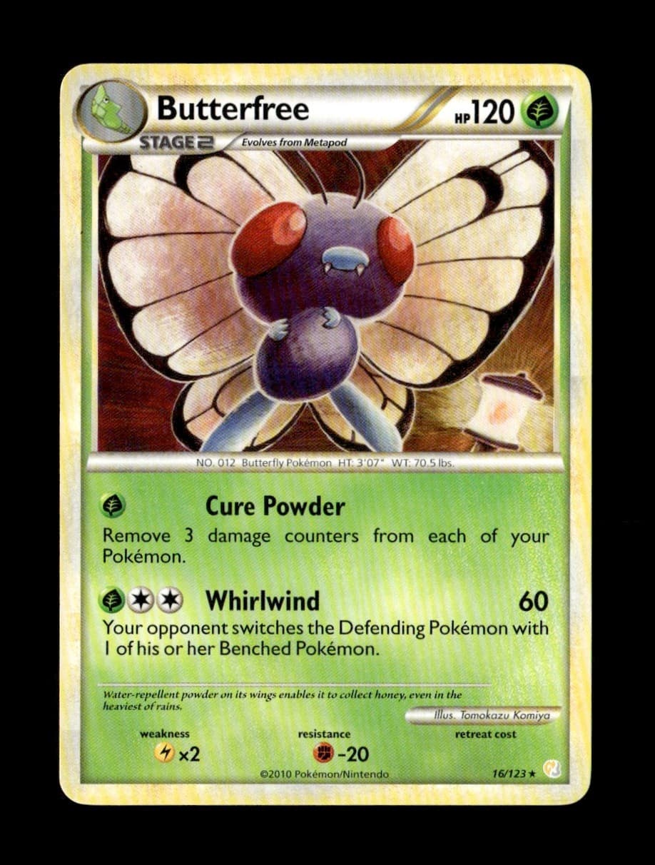 Butterfree 16/123 HeartGold SoulSilver Rare Pokemon TCG LP