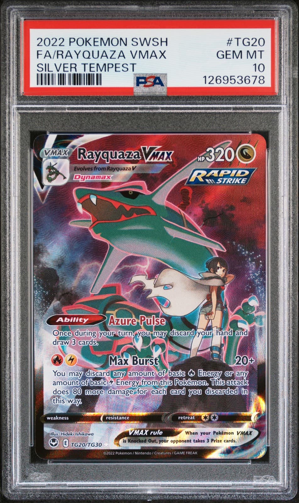Rayquaza Vmax TG20/TG30 Silver Tempest Pokemon PSA 10