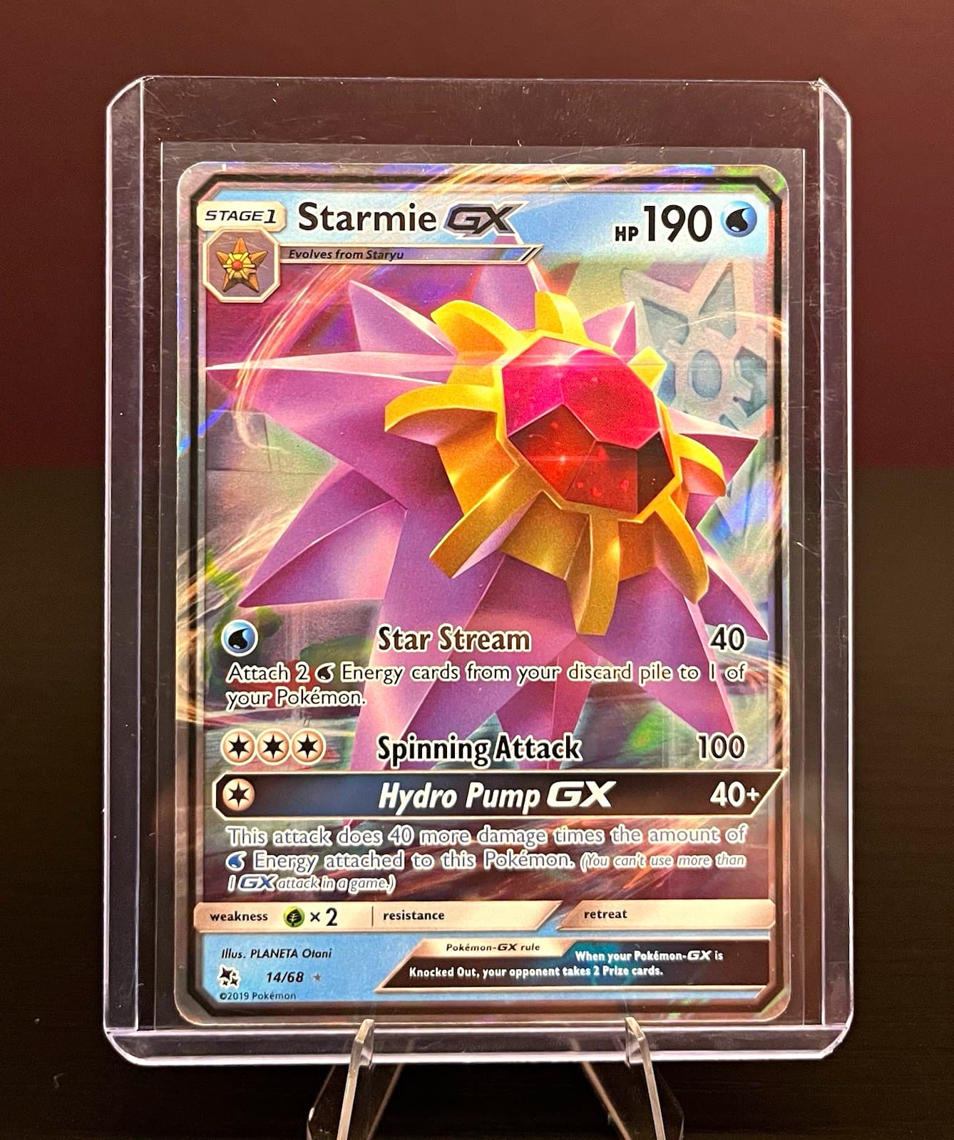 Pokemon TCG Starmie Gx Hidden Fates Ultra Rare 14/68
