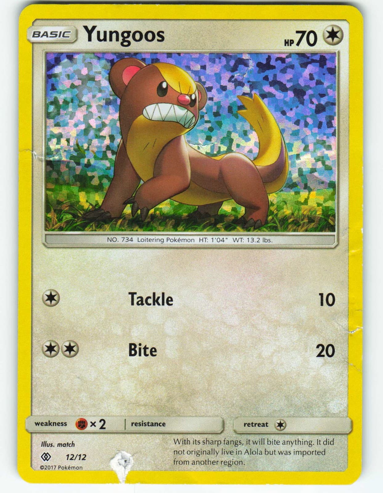 Yungoos - Holo - 12/12 McDonald's Collection 2017 - Pokémon TCG - 2017