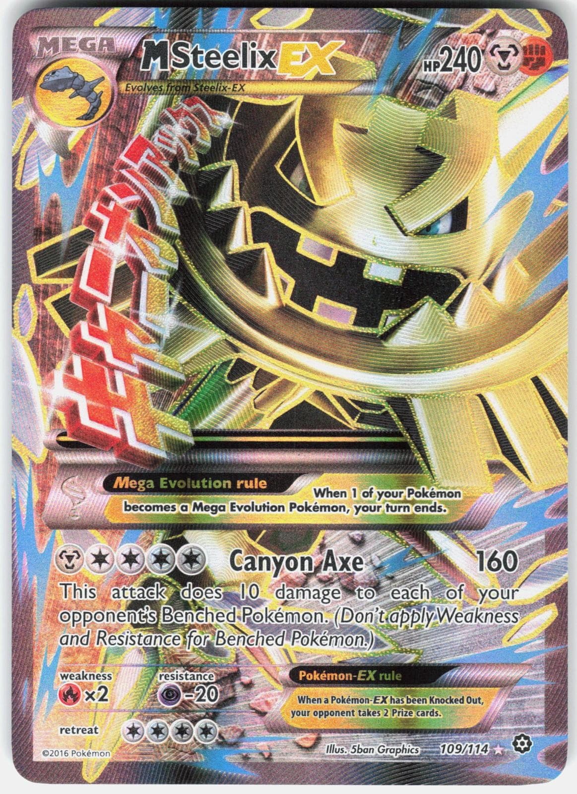 Pokemon M Steelix EX 109/114 Ultra Rare Steam Siege Pokemon Near Mint