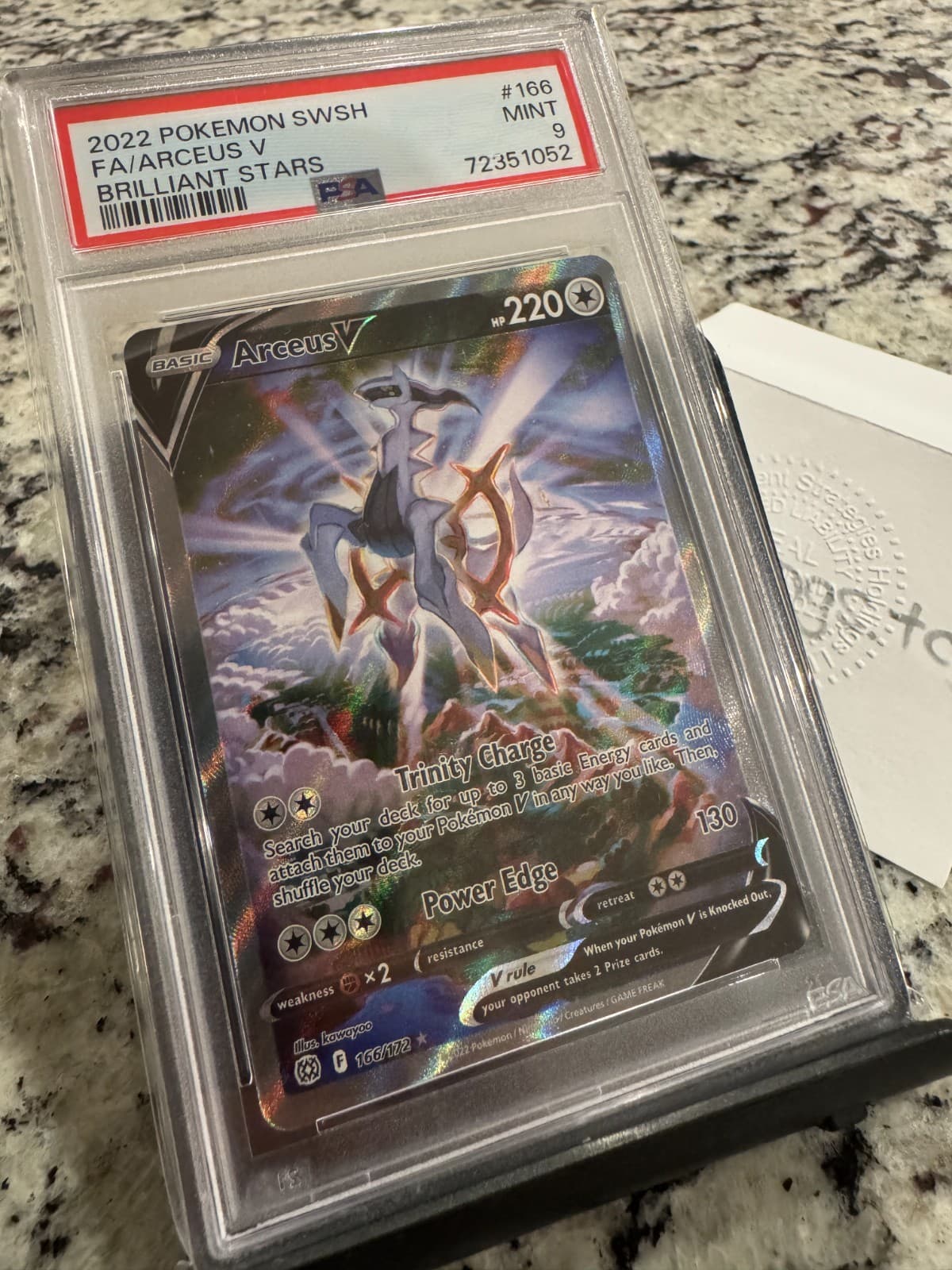 PSA9 (2022 POKEMON SWSH BRILLIANT STARS) FULL ART ARCEUS V 166/172