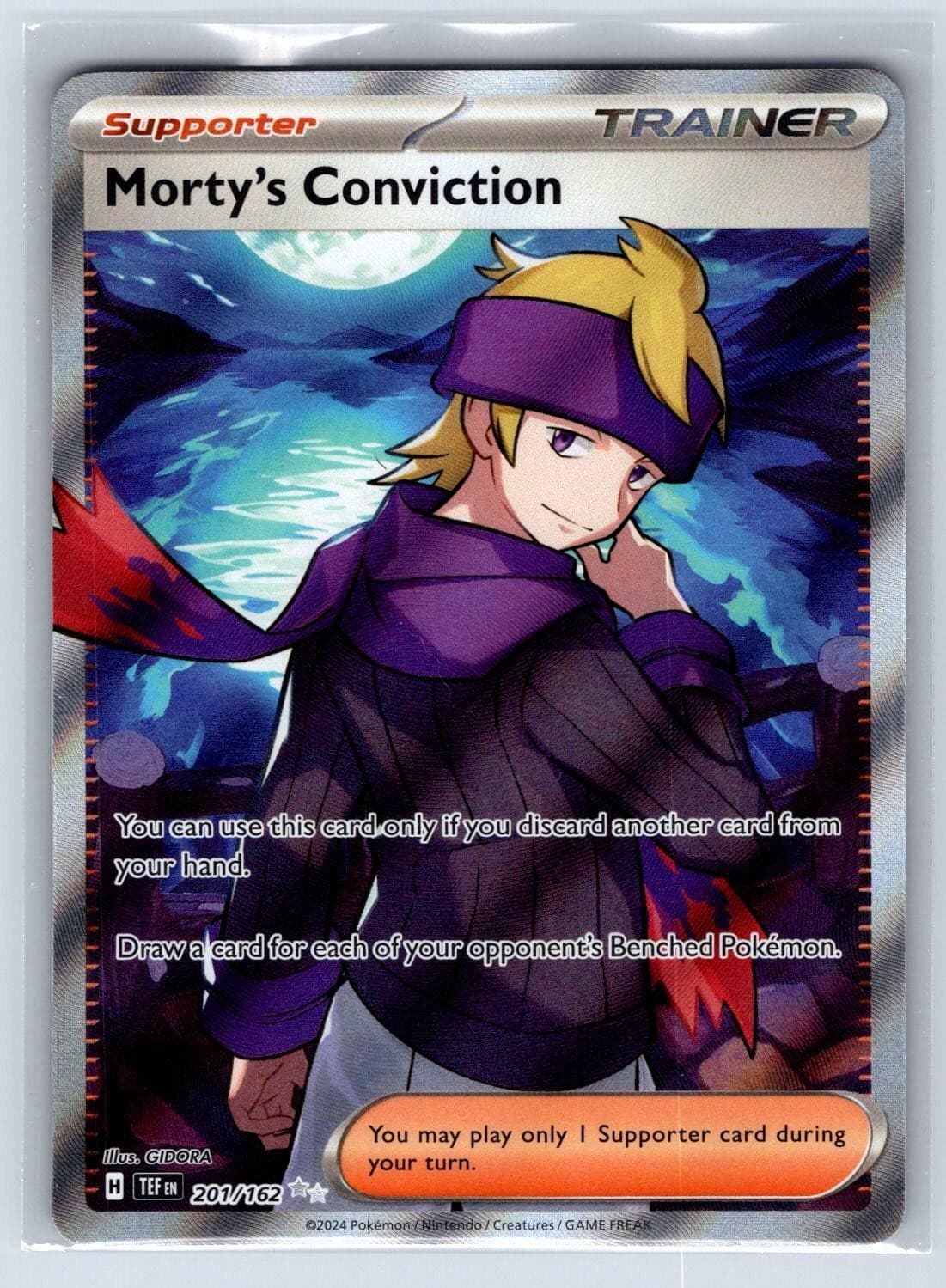 Morty's Conviction 201/162 Temporal Forces Pokemon Holo Near Mint