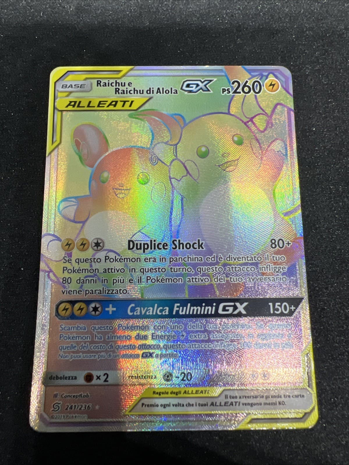 RAICHU E RAICHU DI ALOLA GX HYPER - SINTONIA MENTALE 241/236 - MINT /NEAR MINT