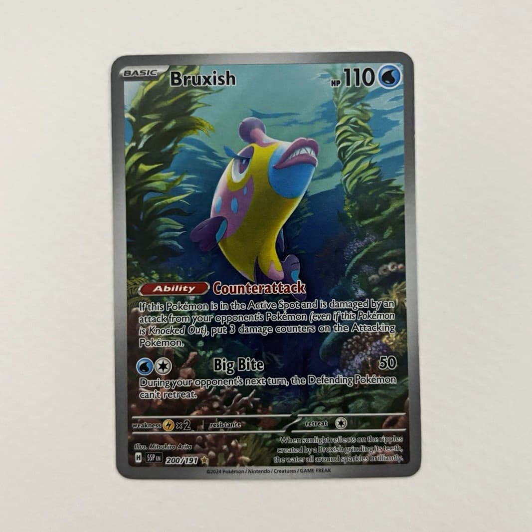 Pokemon Bruxish 200/191 SV08 Surging Sparks Illustration Rare Holo 110HP ENG