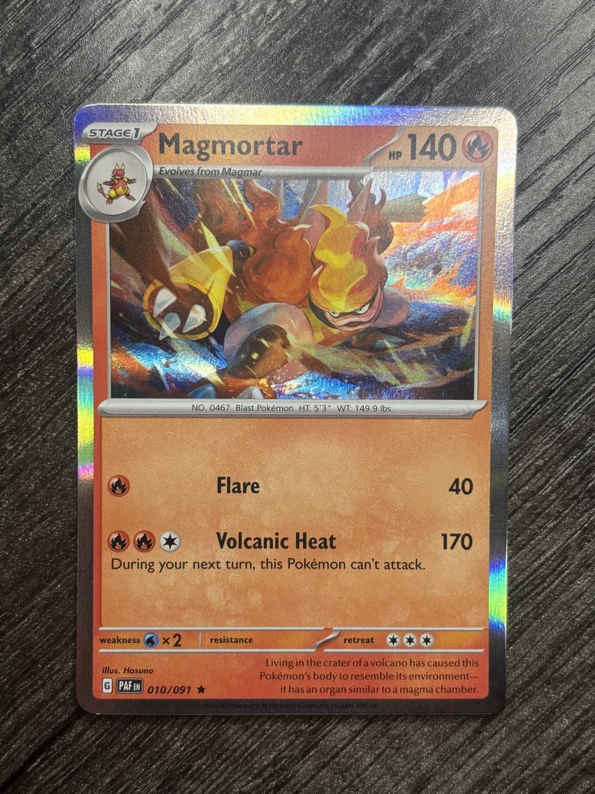 Magmortar 10/91 SV: Paldean Fates Holo Rare Pokemon TCG NM