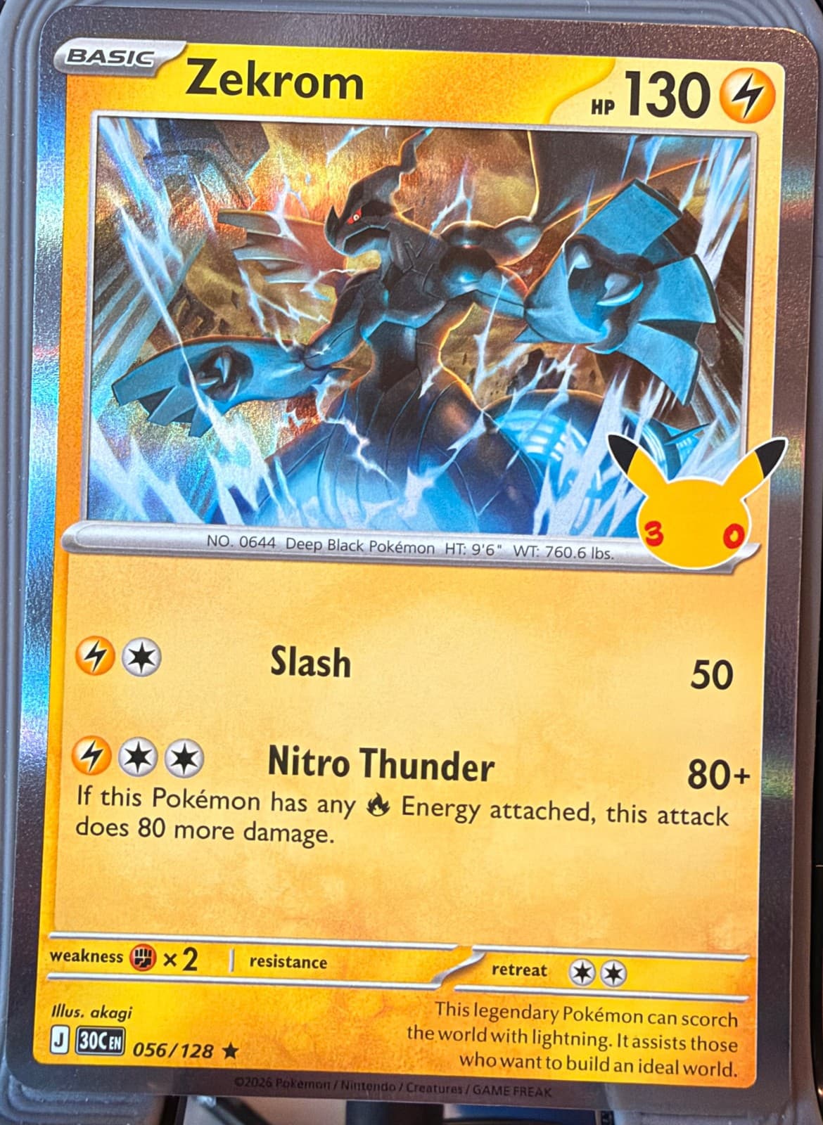 Zekrom 56/128 30th Celebration Rare Holo English Pokémon TCG